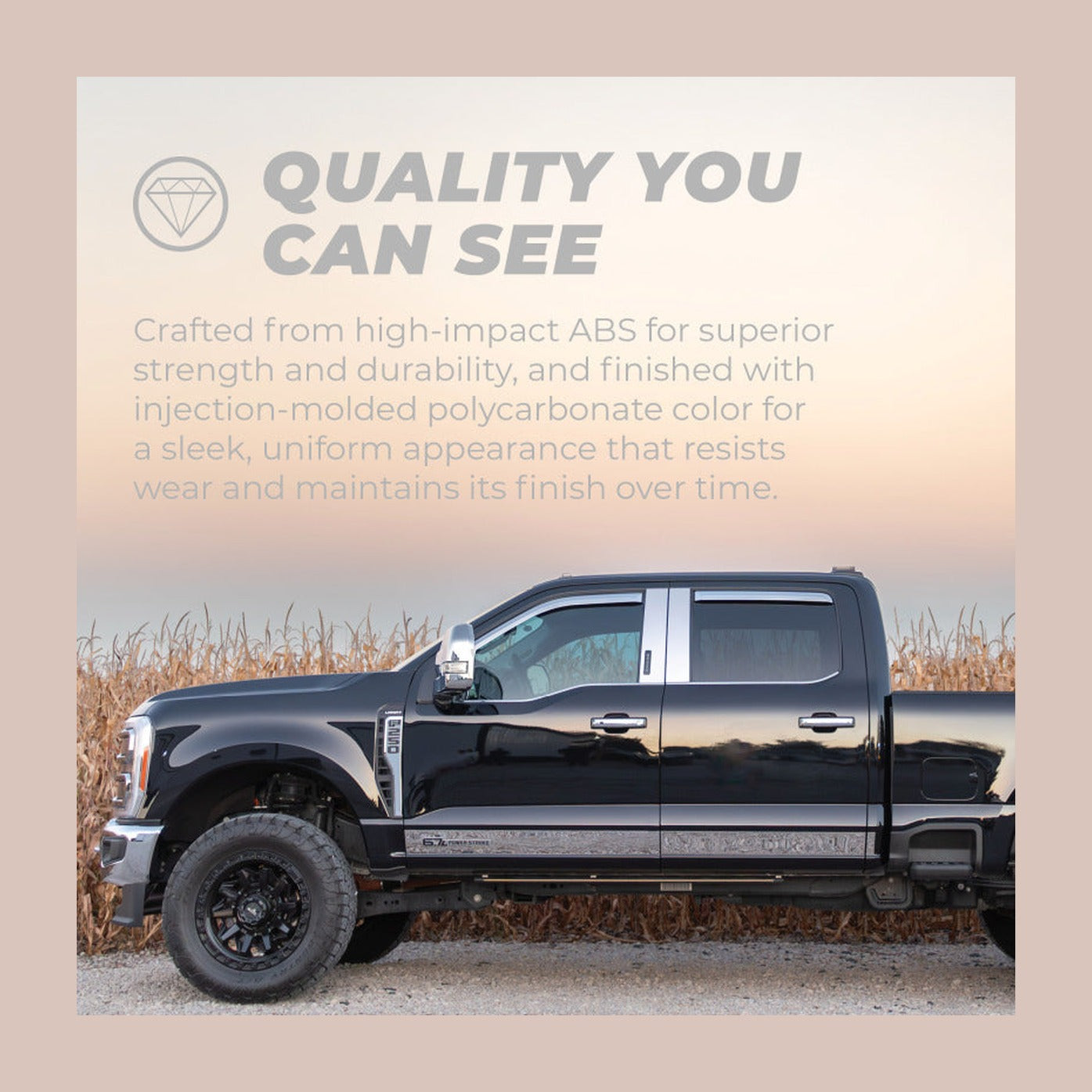 Putco Putco 2021 Ford F-150 Super Crew Element Chrome Window Visors (Set of 4), installed