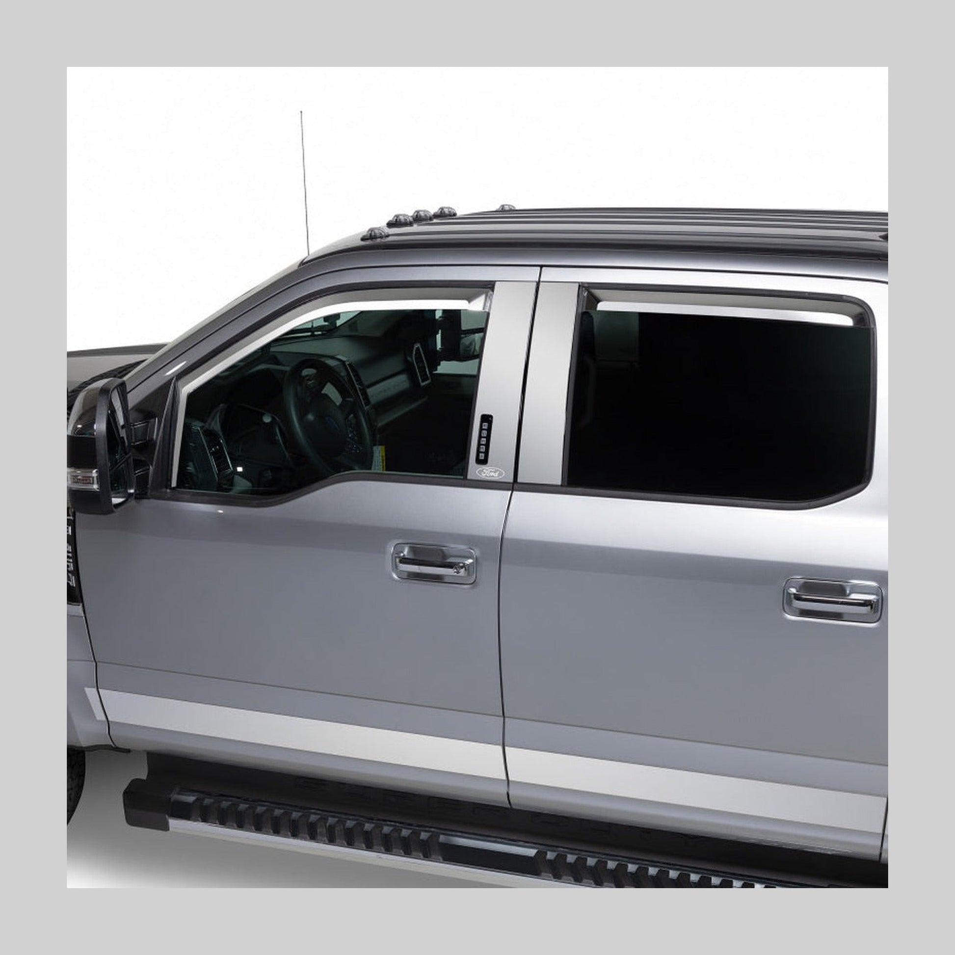 Putco Putco 2021 Ford F-150 Super Crew Element Chrome Window Visors (Set of 4), installed