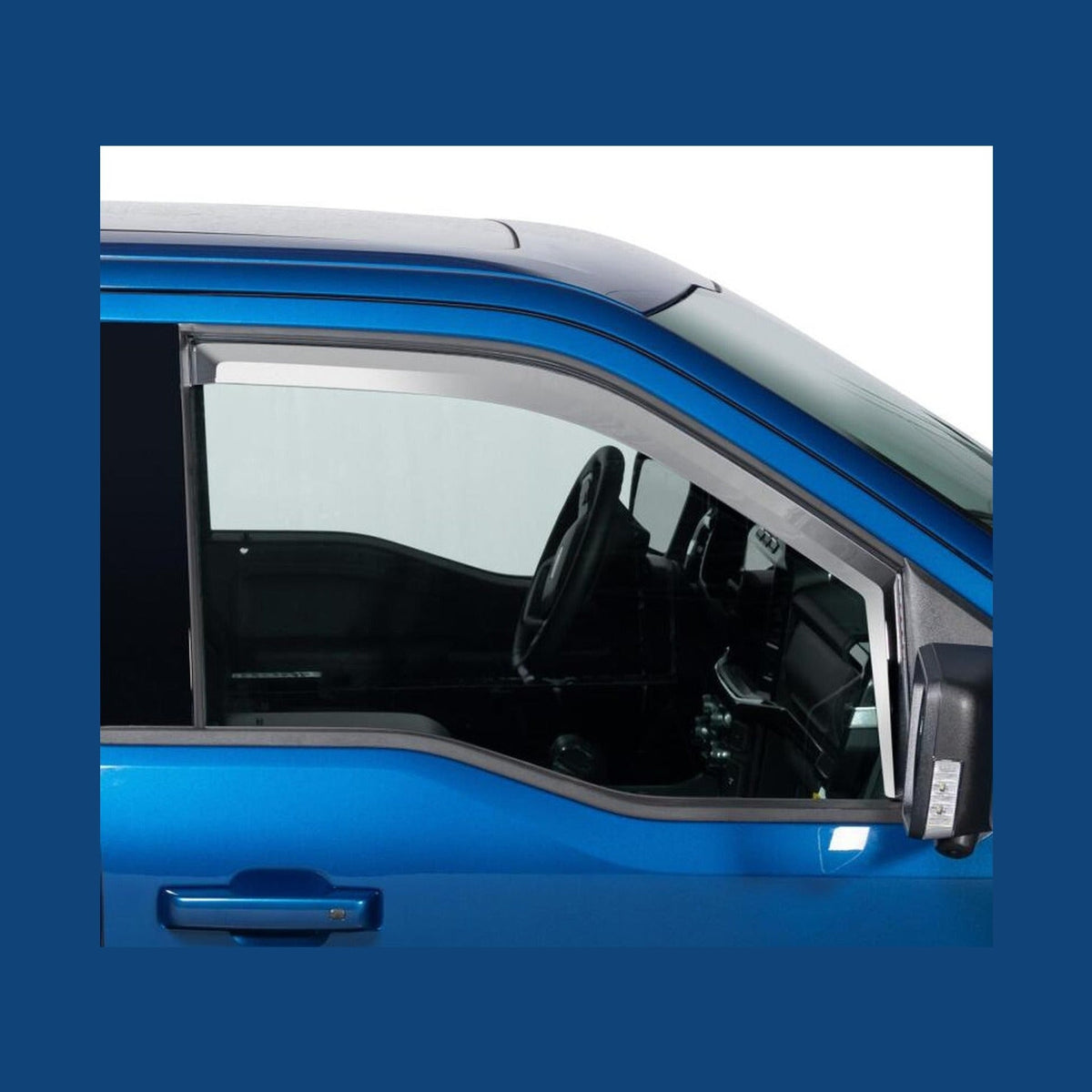 Putco Putco 2021 Ford F-150 Super Crew Element Chrome Window Visors (Set of 4), installed