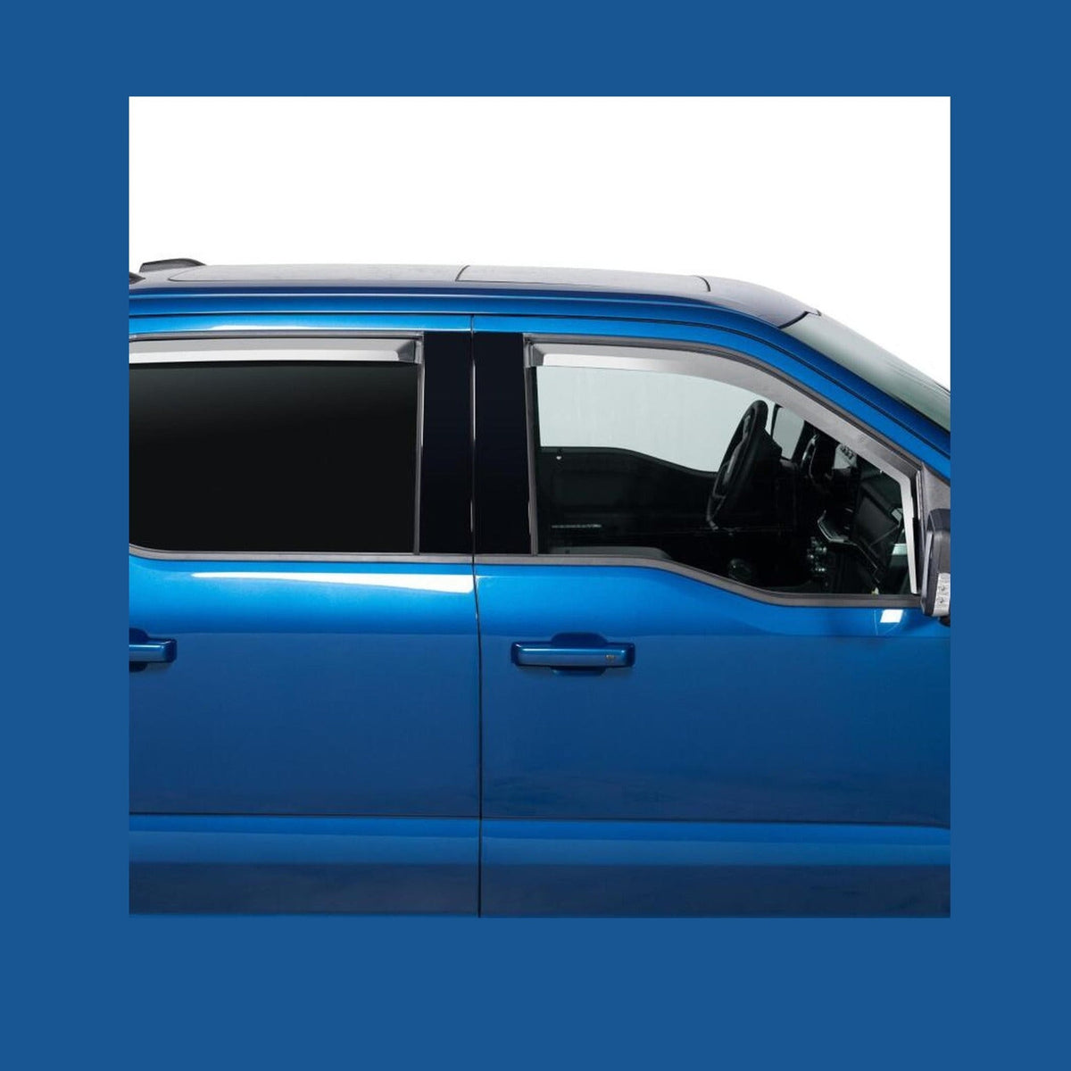 Putco Putco 2021 Ford F-150 Super Crew Element Chrome Window Visors (Set of 4), installed