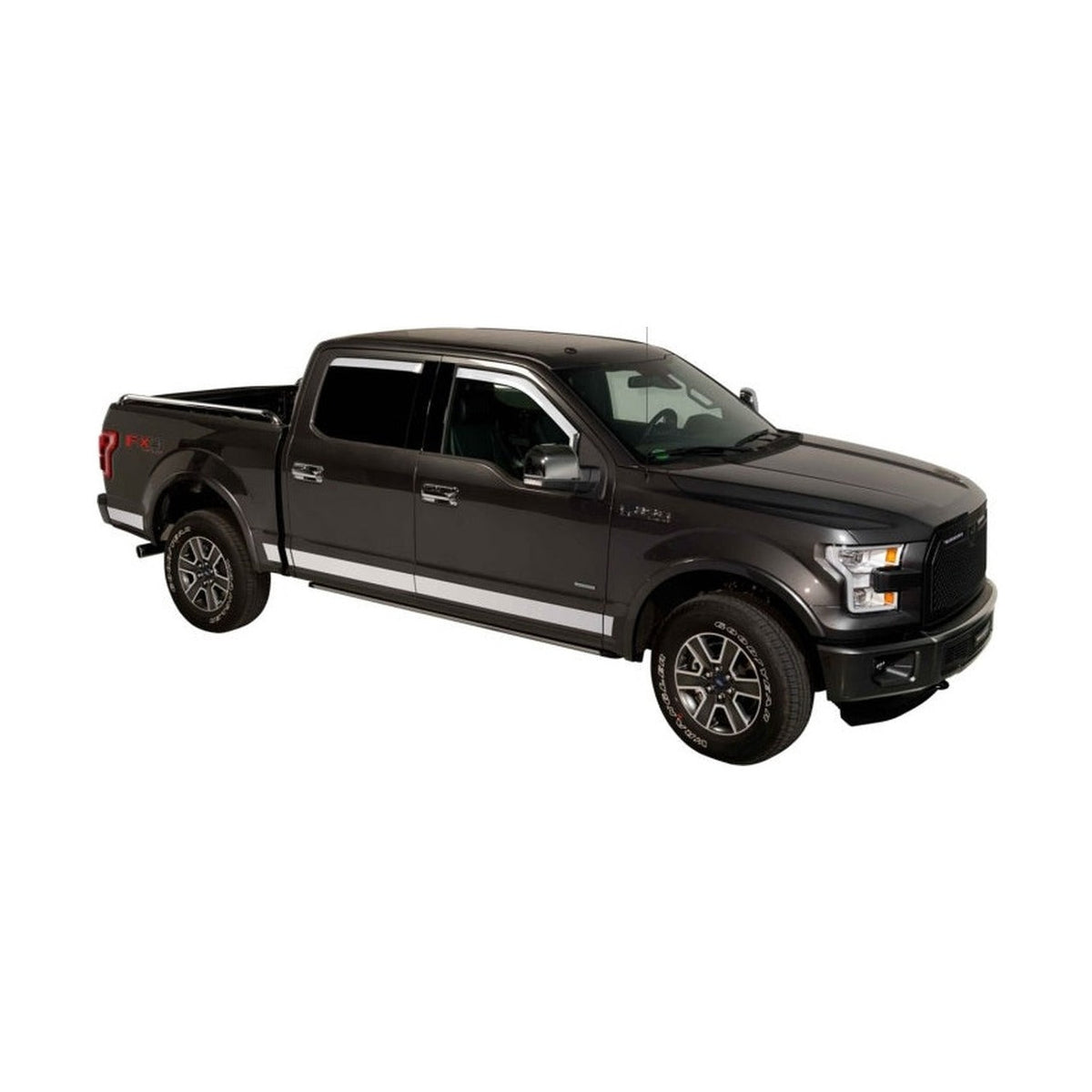 Putco Putco 17-20 Ford SuperDuty - Crew Cab (Set of 4) Element Chrome Window Visors, installed
