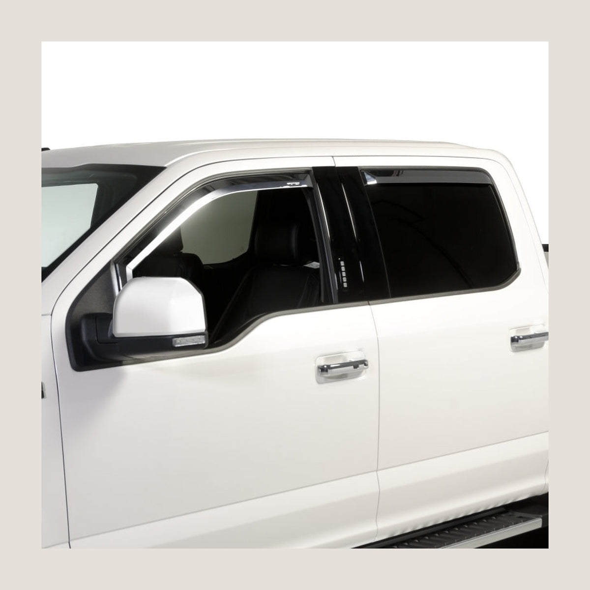 Putco Putco 17-20 Ford SuperDuty - Crew Cab (Set of 4) Element Chrome Window Visors, installed