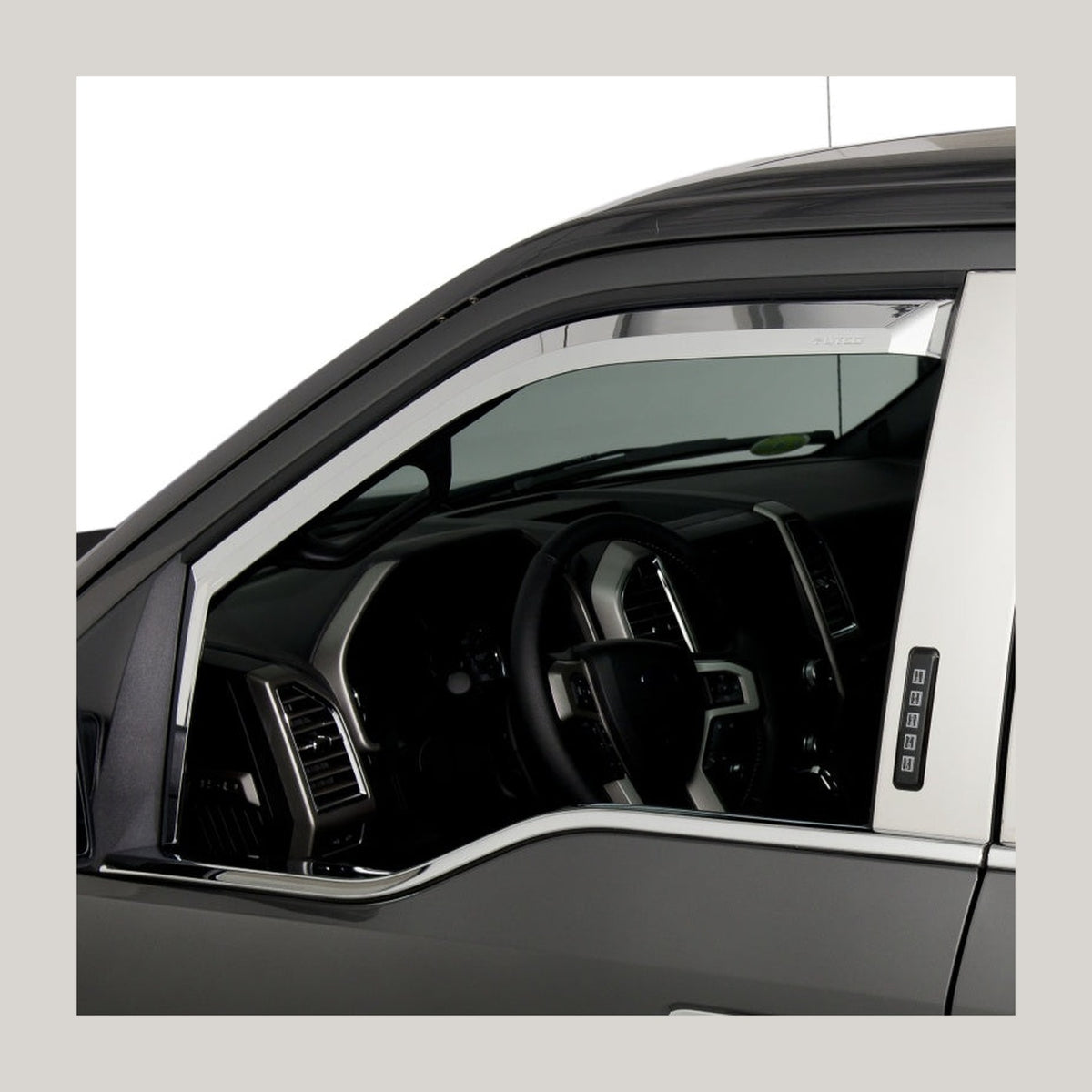 Putco Putco 17-20 Ford SuperDuty - Crew Cab (Set of 4) Element Chrome Window Visors, installed