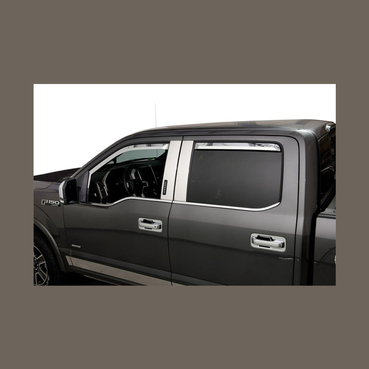 Putco Putco 17-20 Ford SuperDuty - Crew Cab (Set of 4) Element Chrome Window Visors, installed