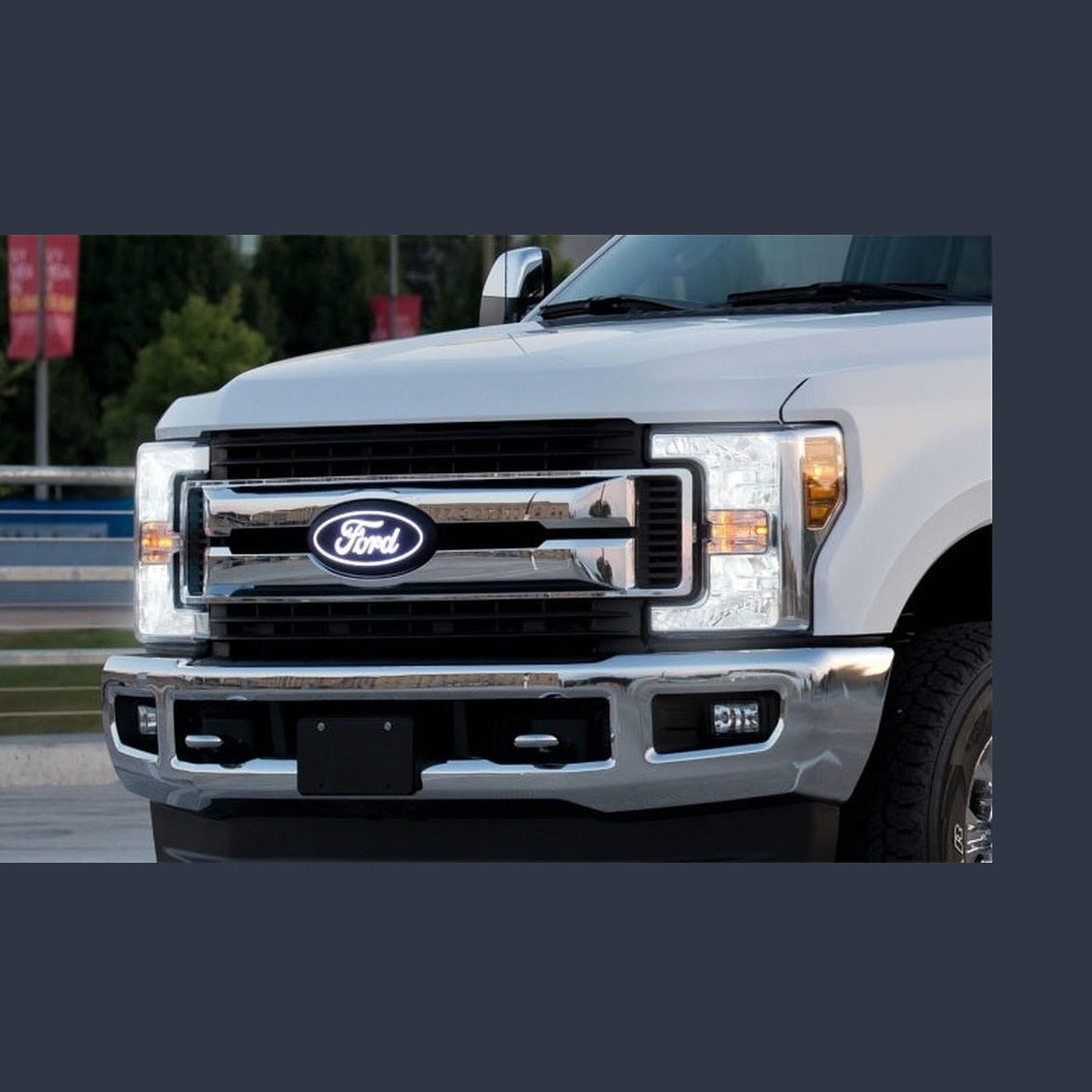 Putco Putco 15-17 Ford F-150 Front Luminix Ford LED Emblem - Fits bar Style Grille, installed