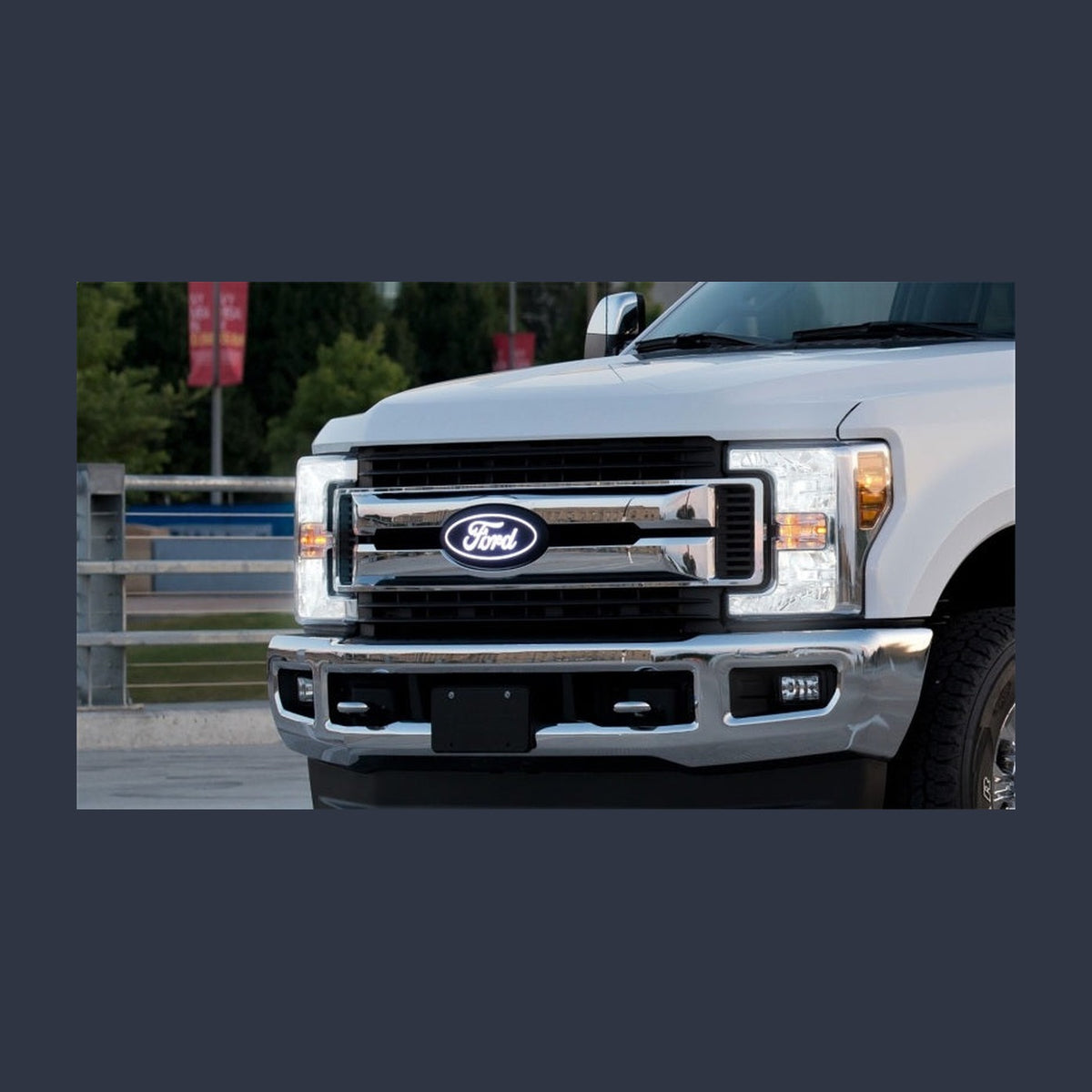 Putco Putco 15-17 Ford F-150 Front Luminix Ford LED Emblem - Fits bar Style Grille, installed