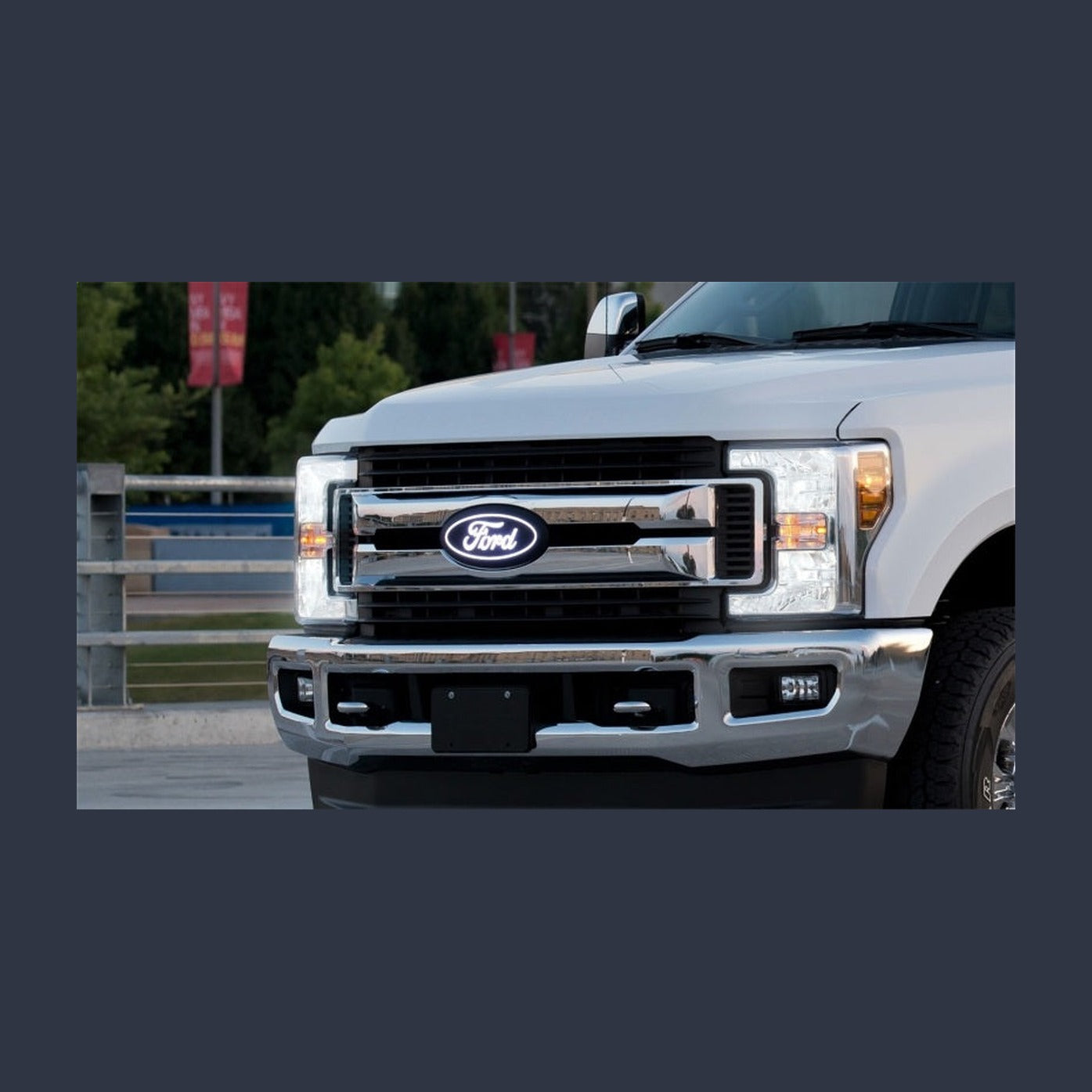 Putco Putco 15-17 Ford F-150 Front Luminix Ford LED Emblem - Fits bar Style Grille, installed