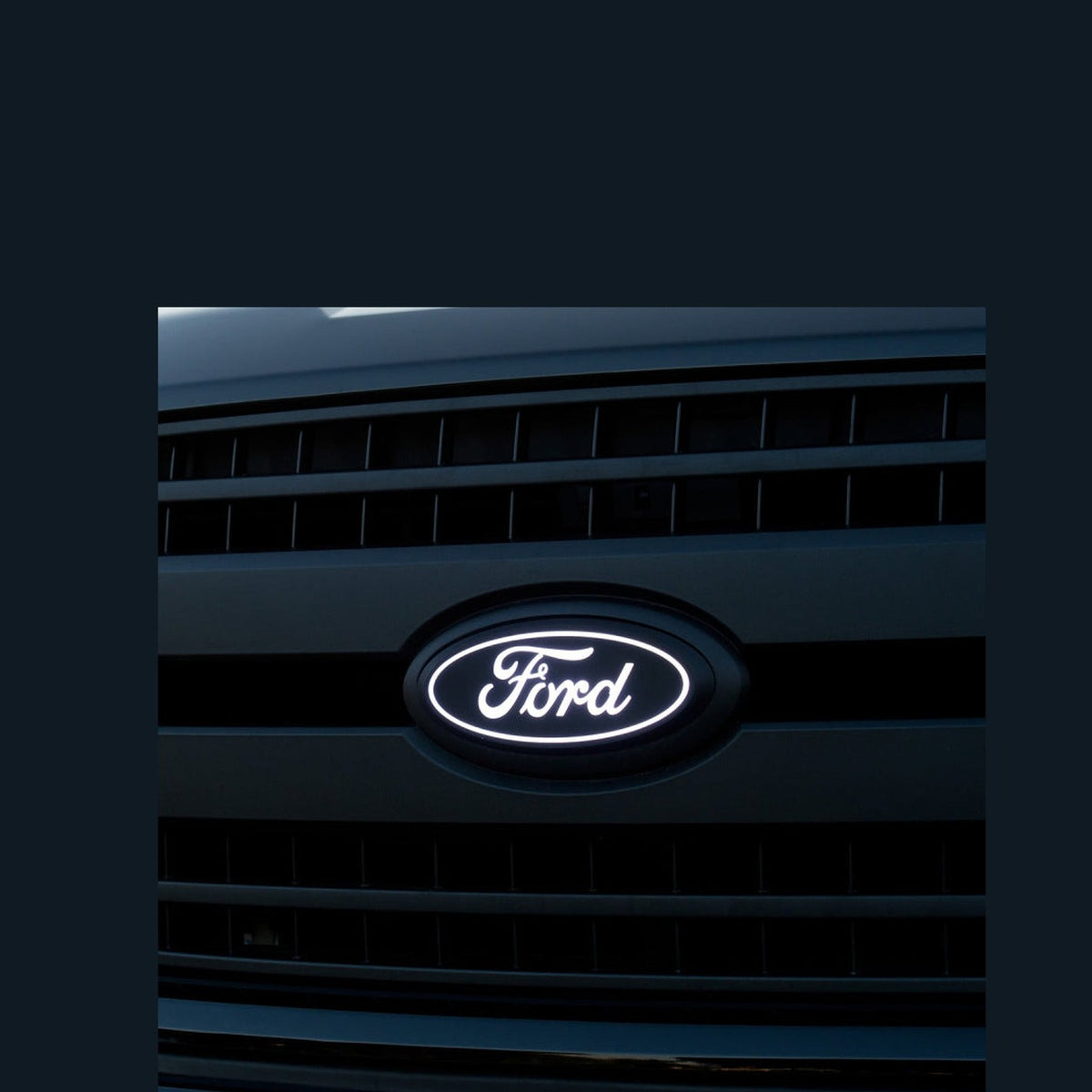 Putco Putco 15-17 Ford F-150 Front Luminix Ford LED Emblem - Fits bar Style Grille, installed