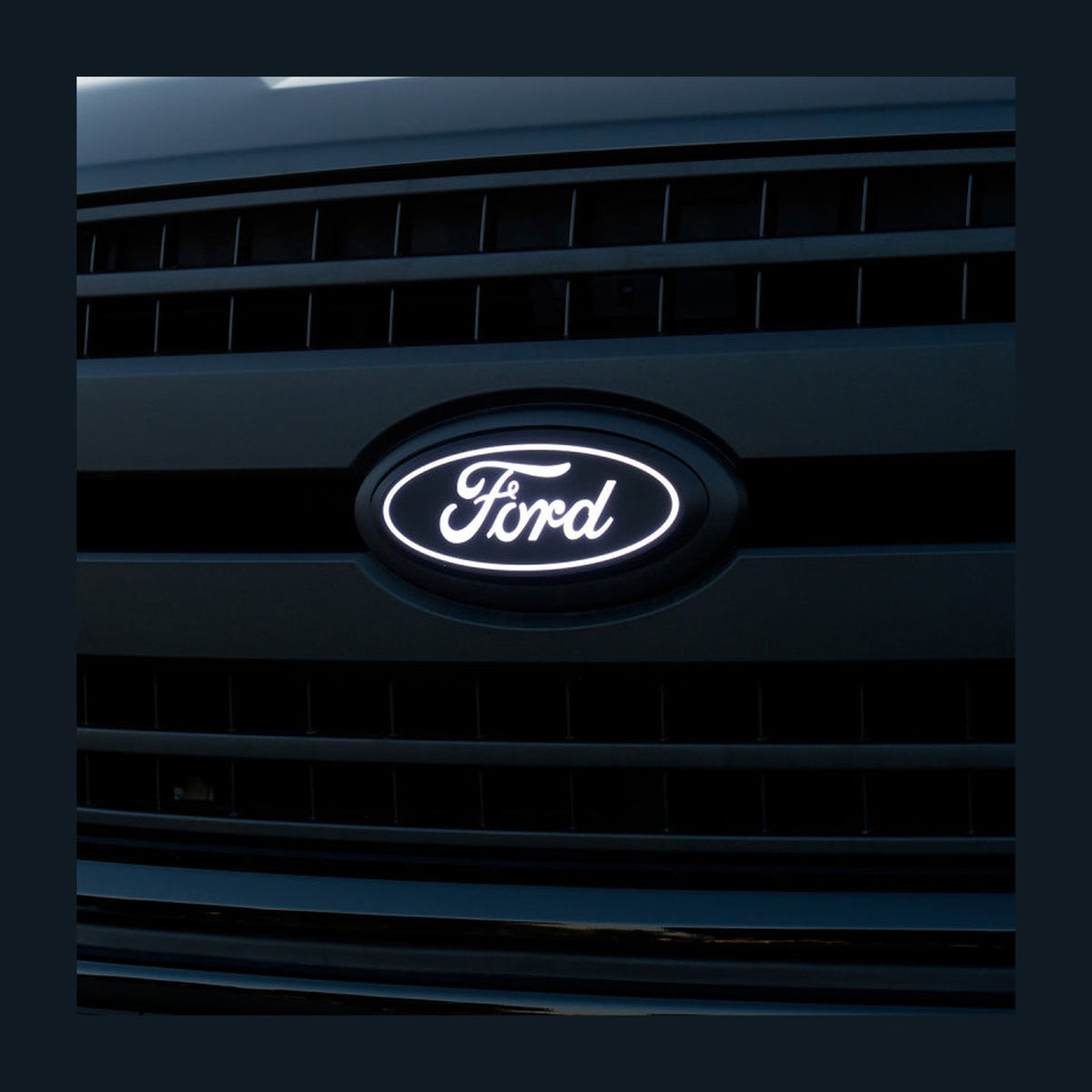 Putco Putco 15-17 Ford F-150 Front Luminix Ford LED Emblem - Fits bar Style Grille, installed