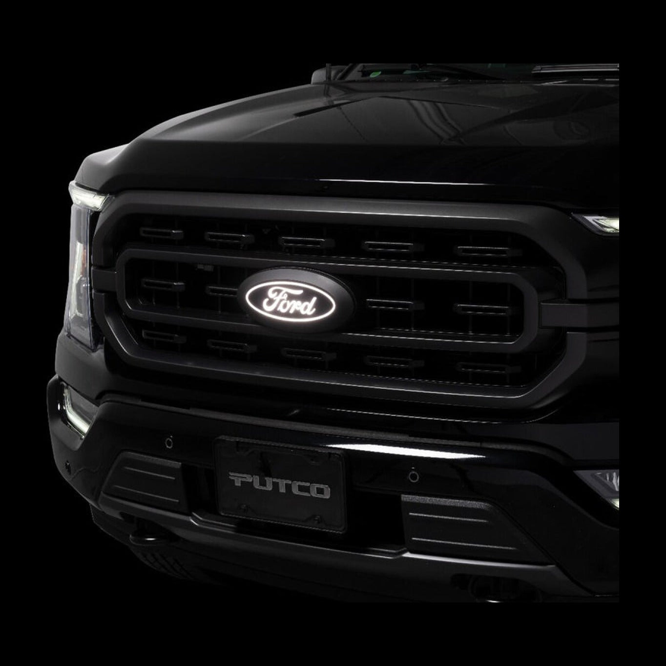 Putco Putco 15-17 Ford F-150 Front Luminix Ford LED Emblem - Fits bar Style Grille, installed