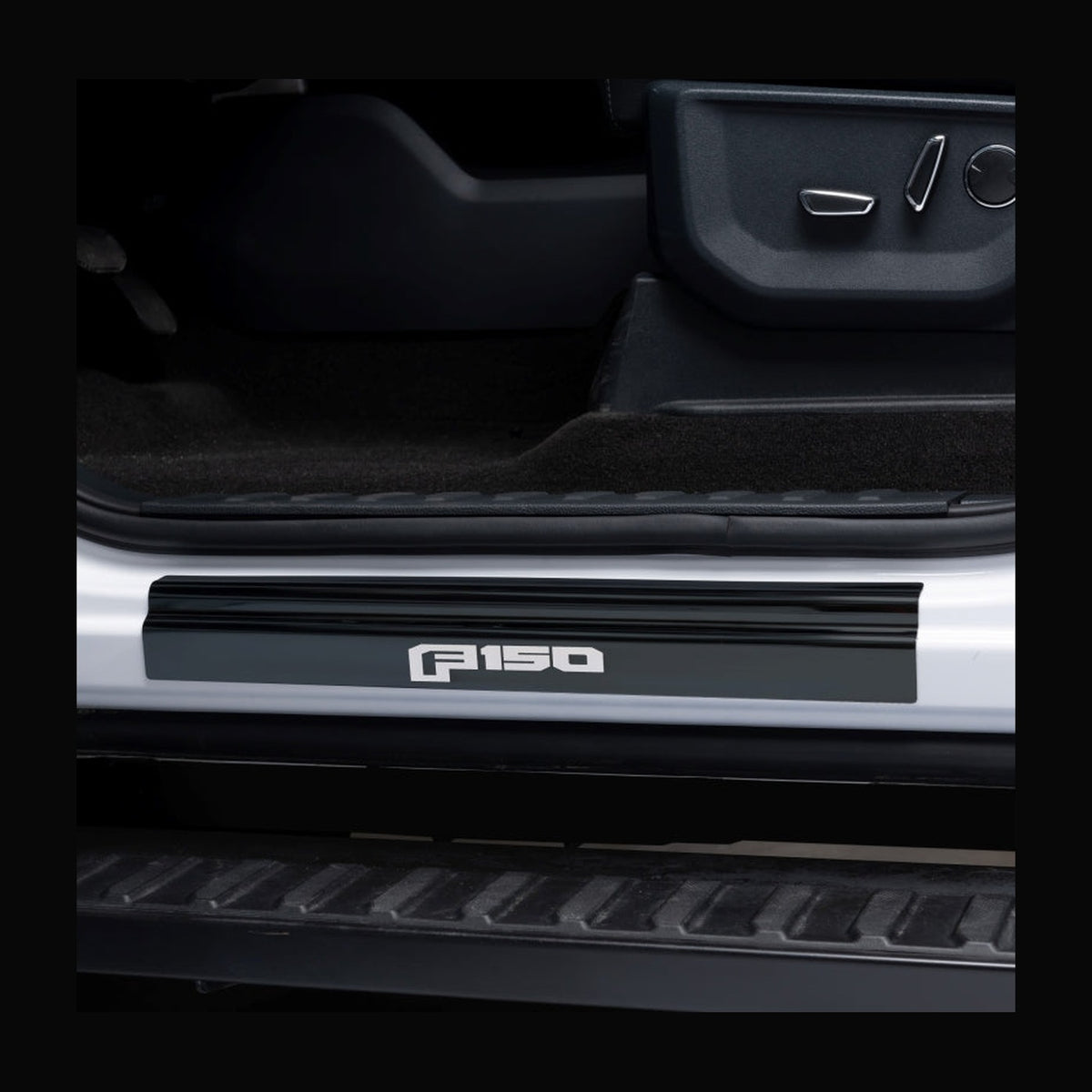 Putco Putco 15-20 Ford F-150 - SuperCrew w/ F-150 Etching (4pcs) Black Platinum Door Sills