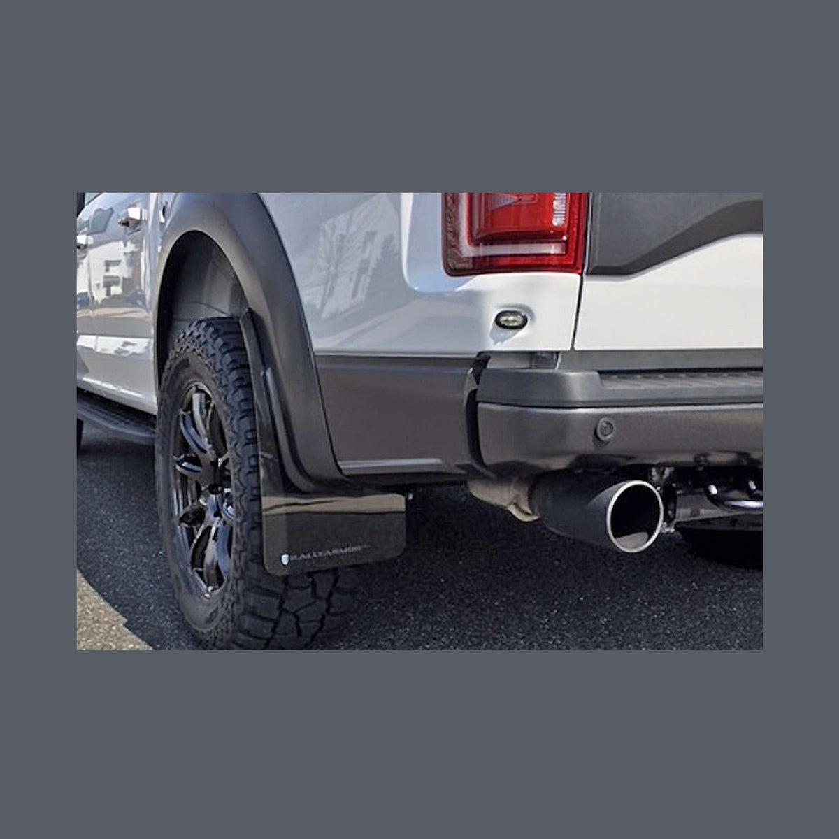 Rally Armor Rally Armor 17-20 Ford F-150 Raptor Gen 2 Black UR Mud Flap w/Dark Grey Logo