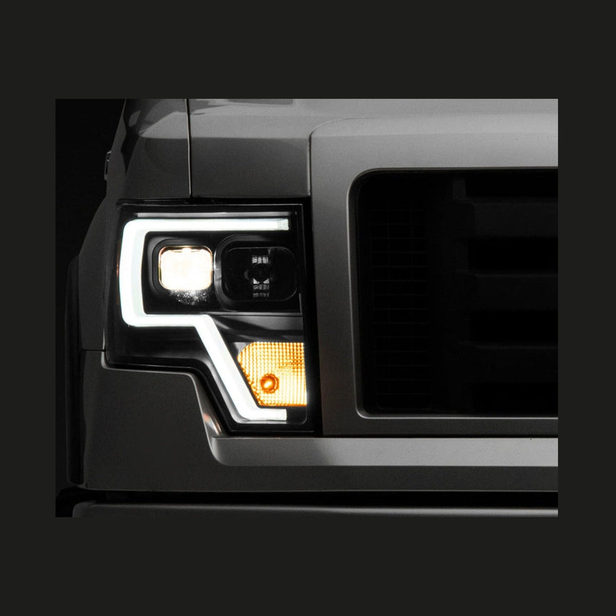 Raxiom Raxiom 09-14 F-150 Projector Headlights w/ LED Accent- Black Housing (Clear Lens)