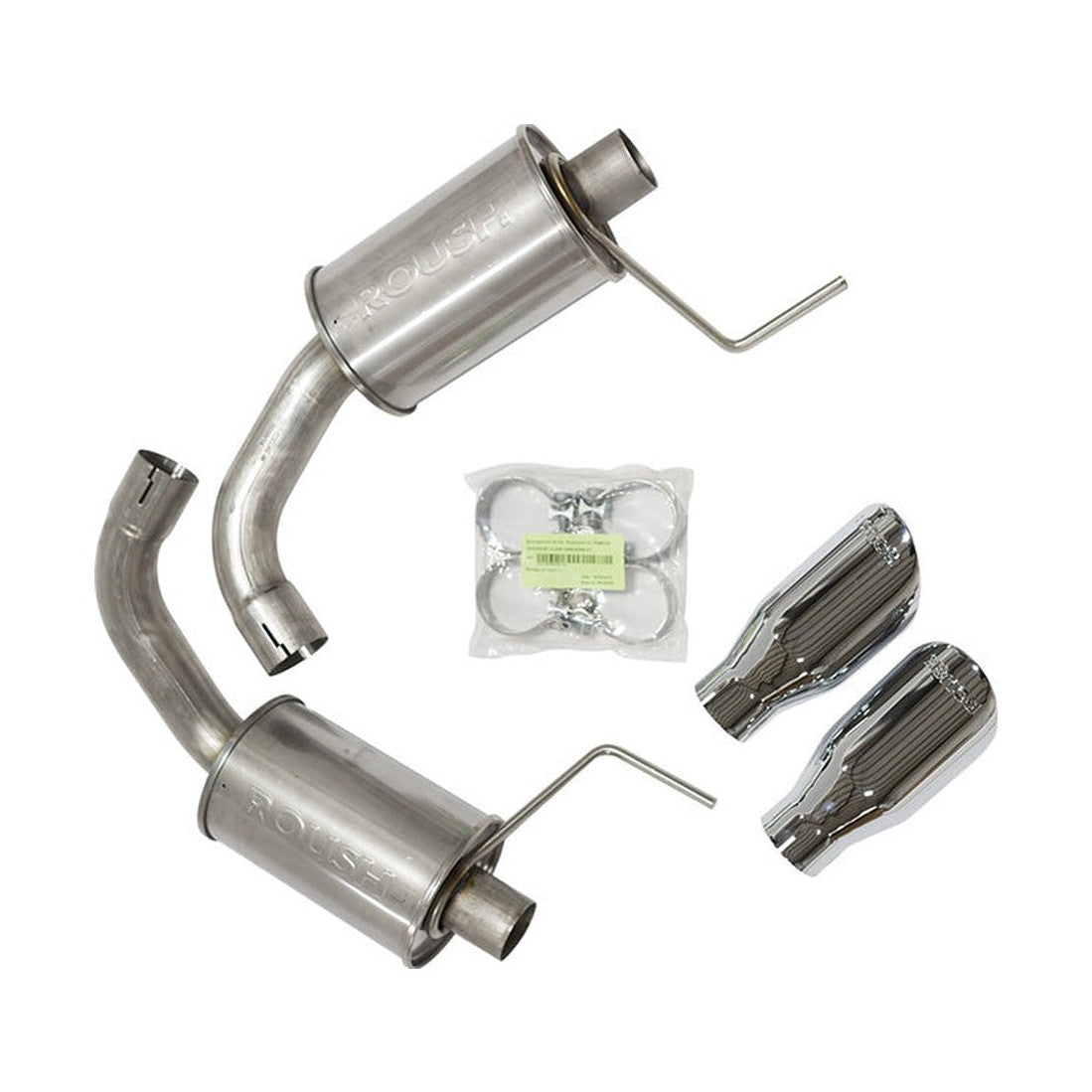 Roush Roush 2015-2017 & 2024 Ford Mustang 5.0L V8 Exhaust Kit w/ Round Tips (304SS)