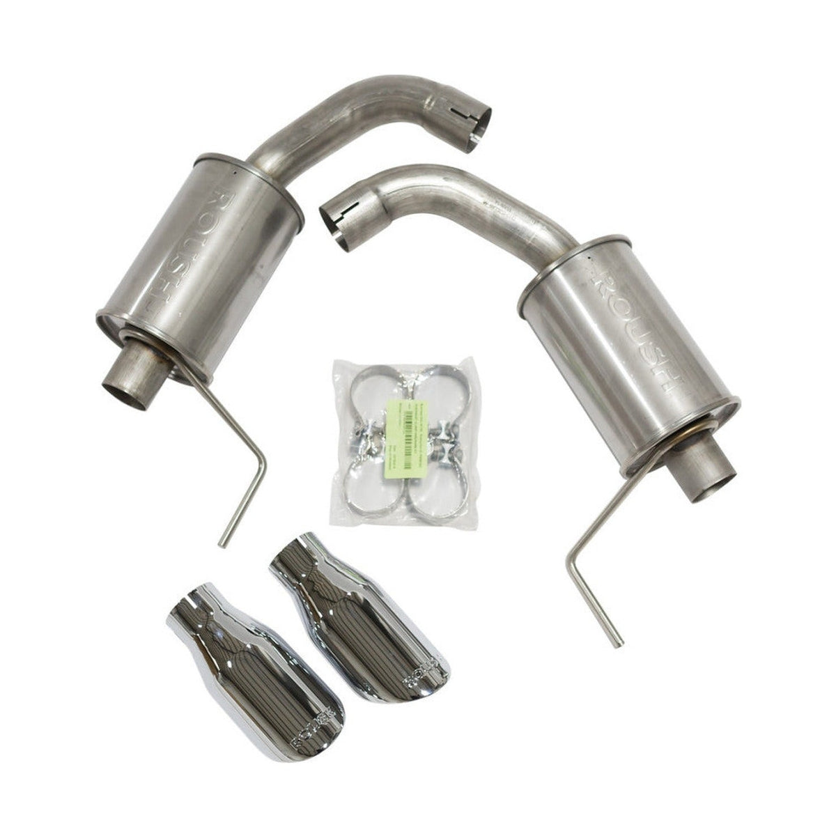 Roush Roush 2015-2017 & 2024 Ford Mustang 5.0L V8 Exhaust Kit w/ Round Tips (304SS)