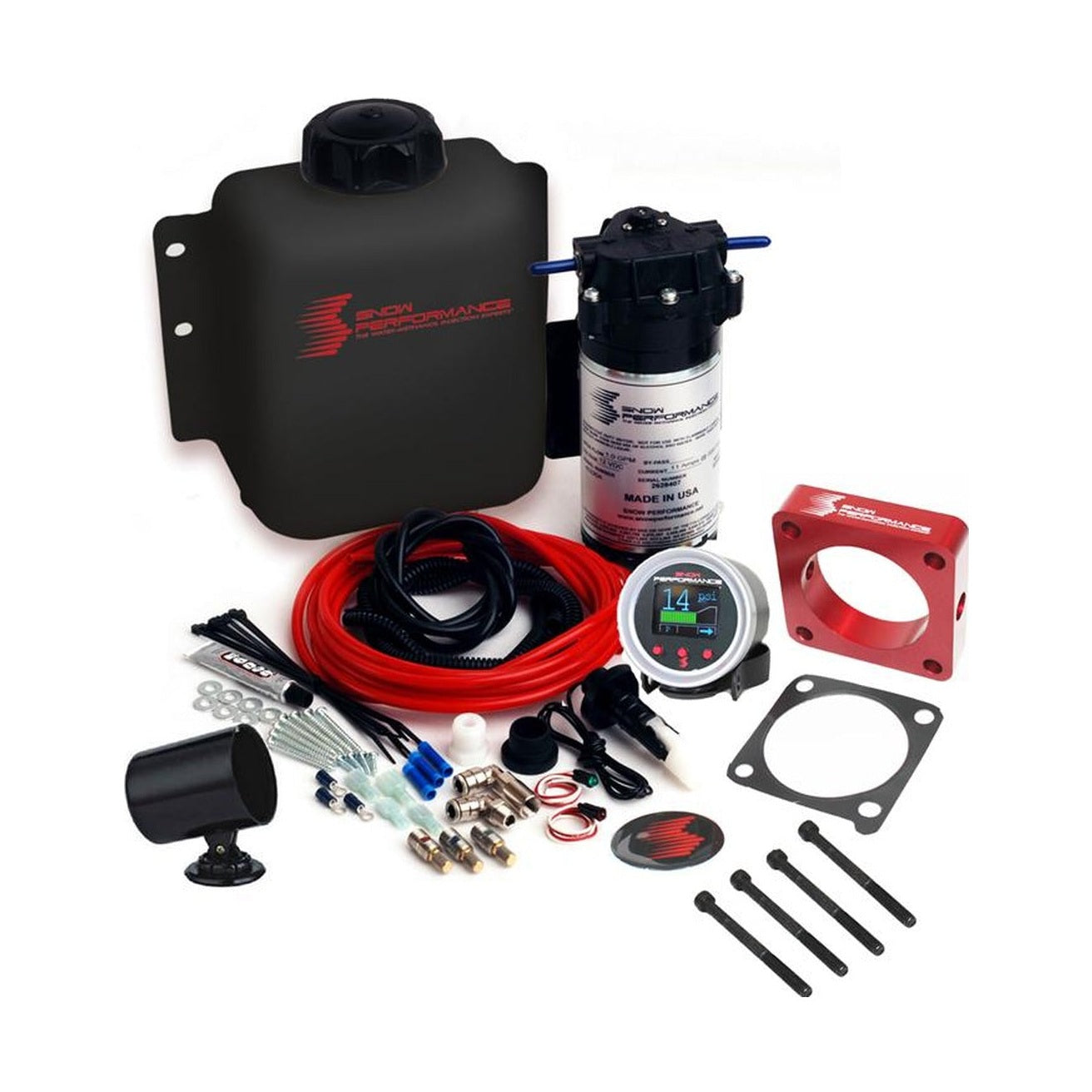 Snow Performance Snow Performance 11-17 Mustang Stg 2 Boost Cooler F/I Water Injection Kit (SS Braid Line & 4AN)