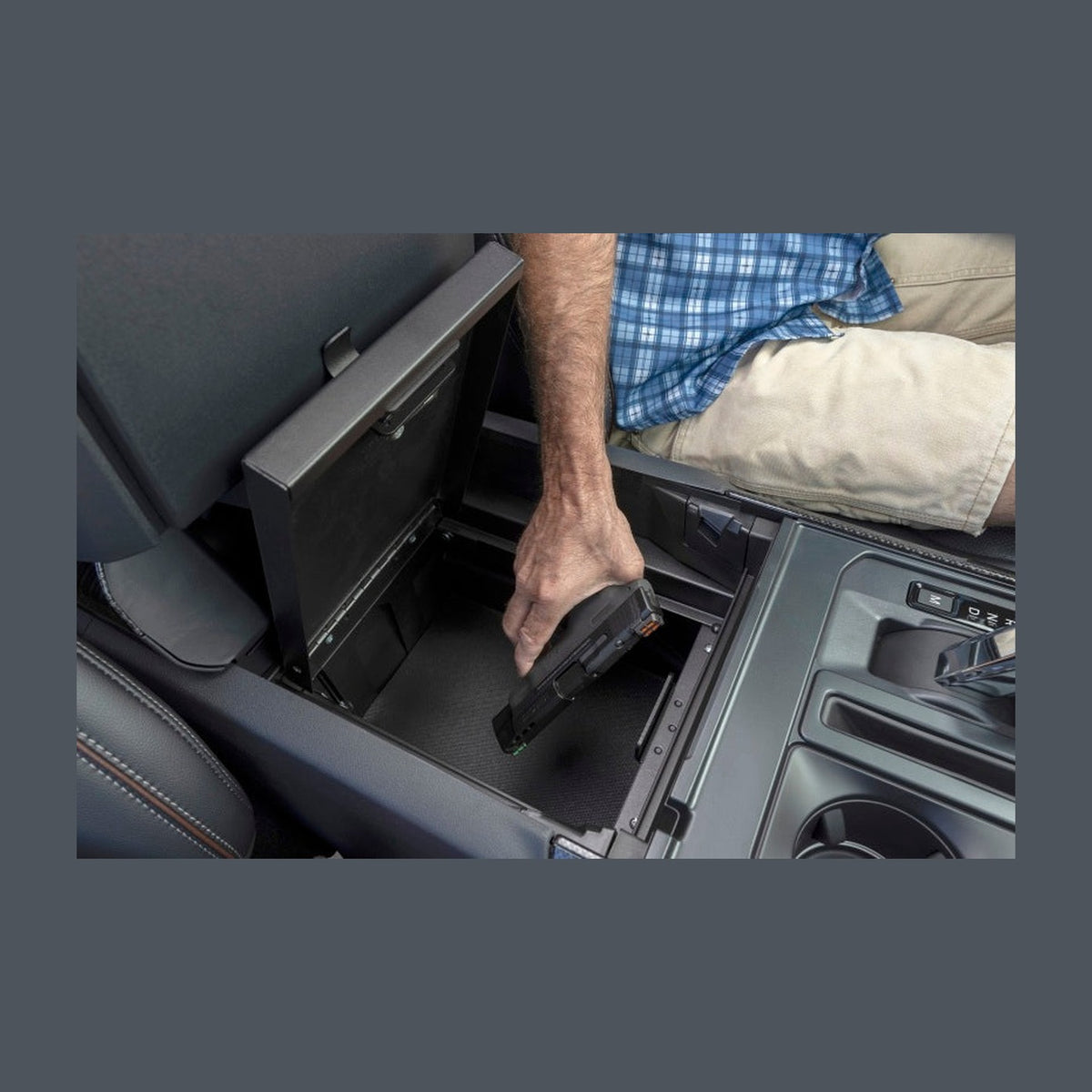 Tuffy Products Tuffy Ford F150 Console Safe W/ Combo Lock For W/ Flow Thru Console, installed