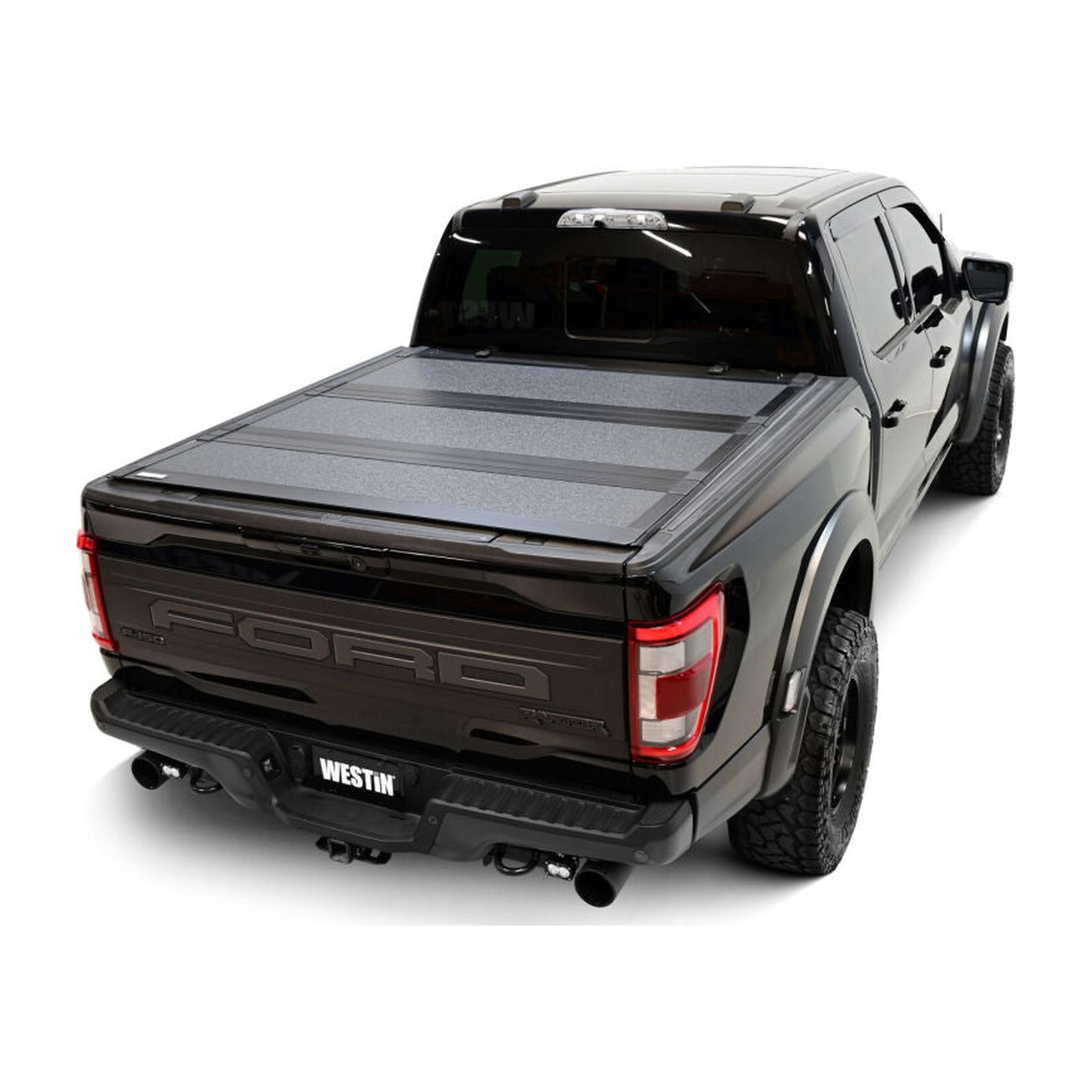 Westin Westin 15-26 Ford F-150 5ft. 7in. Bed Hard Tri-Fold Tonneau Cover - Black, installed