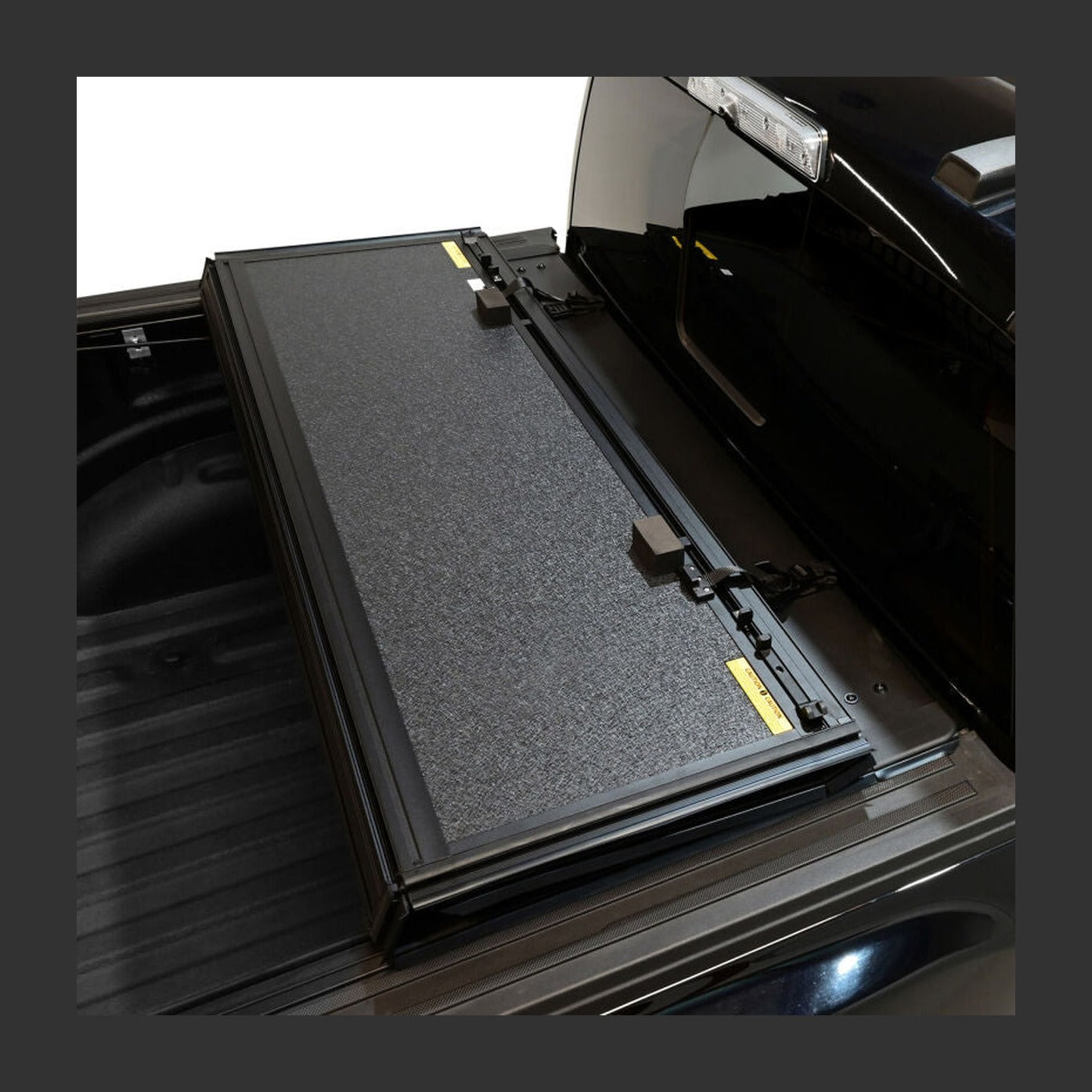 Westin Westin 15-26 Ford F-150 5ft. 7in. Bed Hard Tri-Fold Tonneau Cover - Black, installed