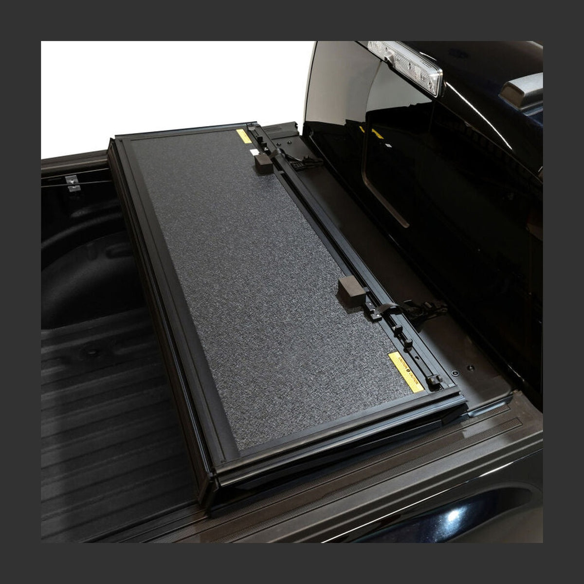 Westin Westin 15-26 Ford F-150 5ft. 7in. Bed Hard Tri-Fold Tonneau Cover - Black, installed