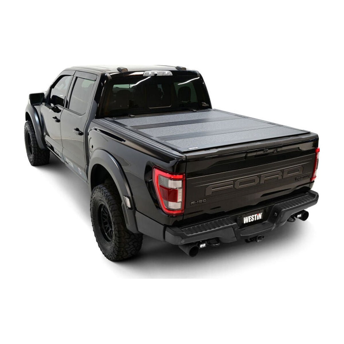 Westin Westin 15-26 Ford F-150 5ft. 7in. Bed Hard Tri-Fold Tonneau Cover - Black, installed