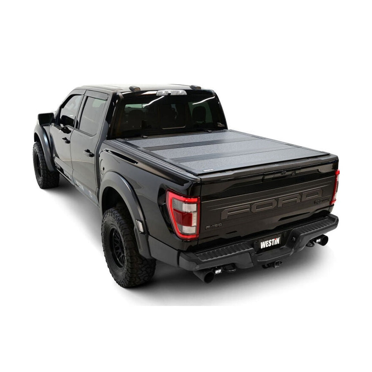 Westin Westin 15-26 Ford F-150 5ft. 7in. Bed Hard Tri-Fold Tonneau Cover - Black, installed