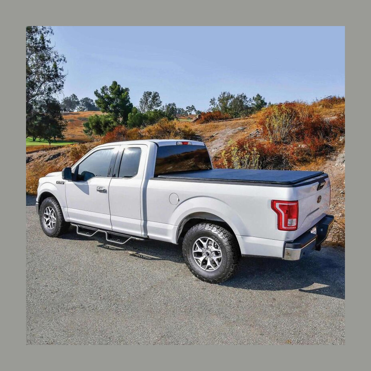 Westin Westin 15-26/17-26 Ford F-150/F-250/F-350/F-450 SuperCab Outlaw Drop Nerf Step Bars Tex Black, installed