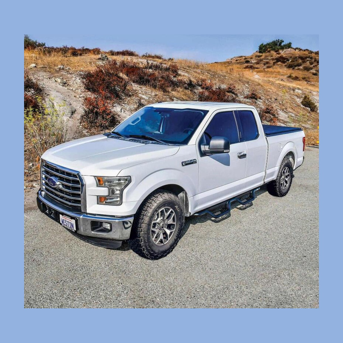 Westin Westin 15-26/17-26 Ford F-150/F-250/F-350/F-450 SuperCab Outlaw Drop Nerf Step Bars Tex Black, installed