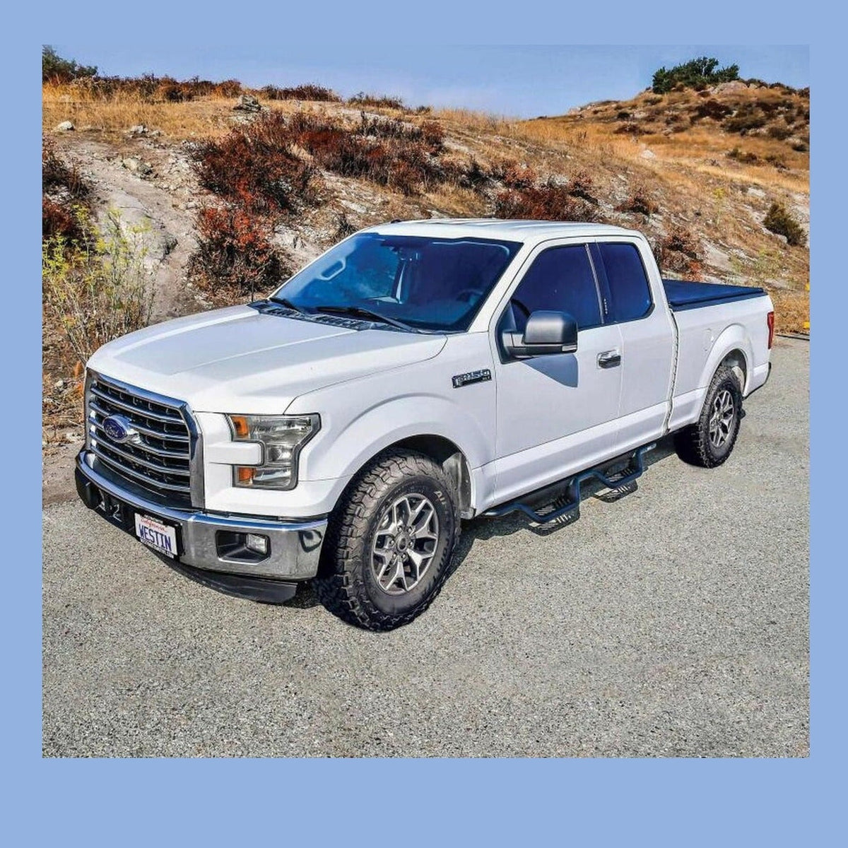 Westin Westin 15-26/17-26 Ford F-150/F-250/F-350/F-450 SuperCab Outlaw Drop Nerf Step Bars Tex Black, installed