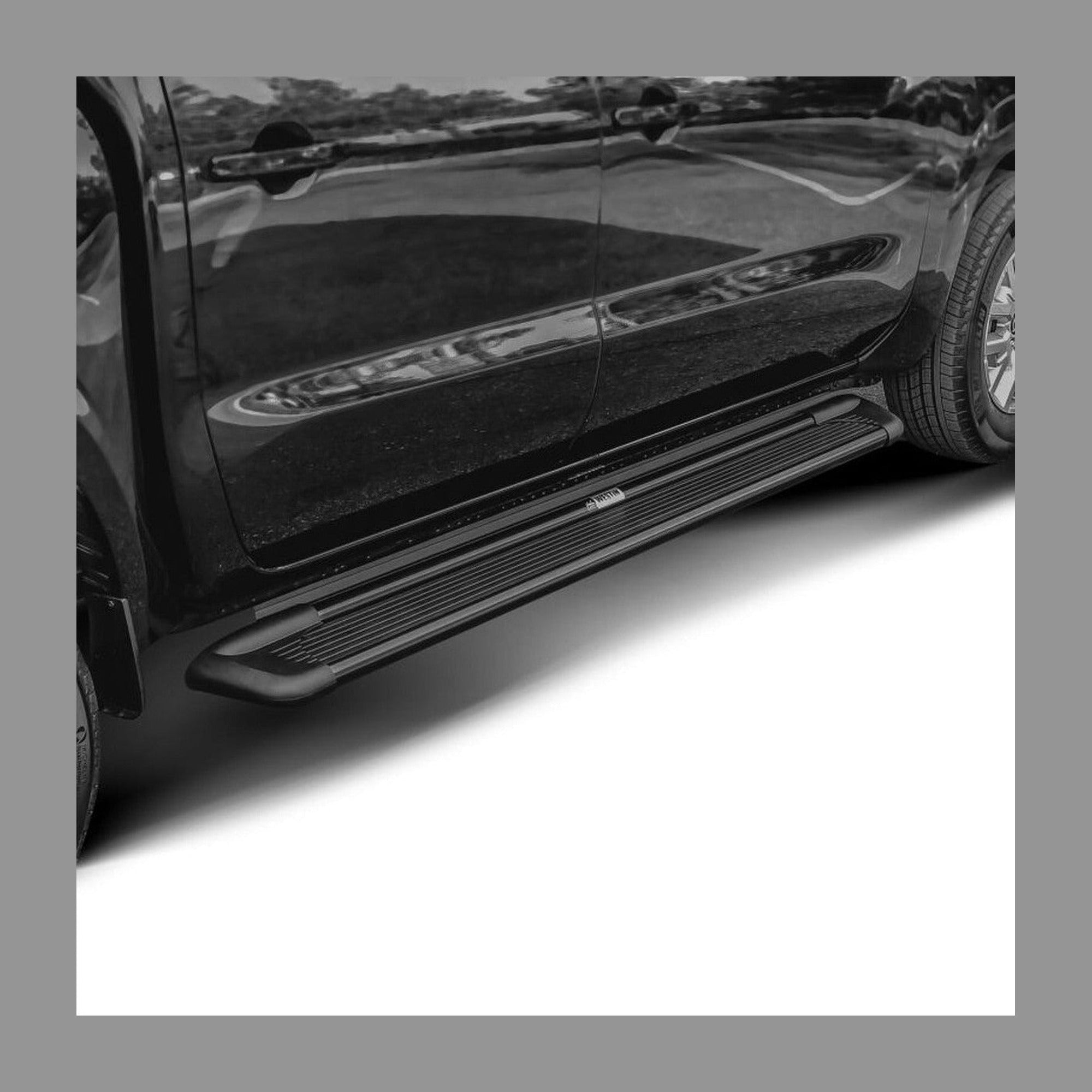Westin Westin Sure-Grip Aluminum Running Boards 79 in - Black, installed