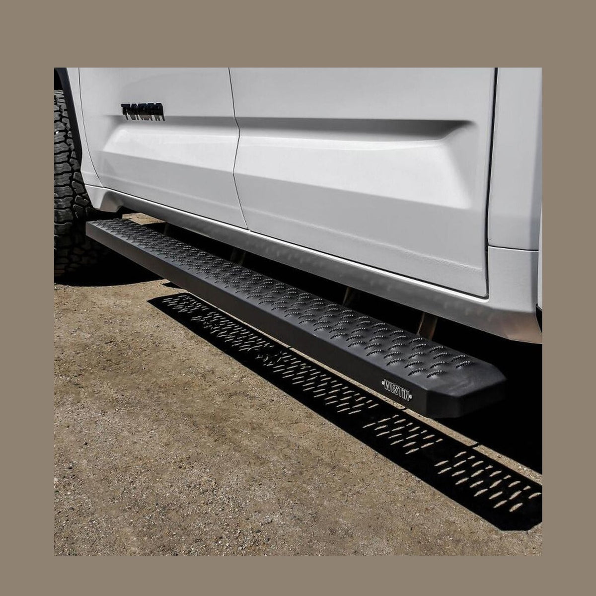 Westin Westin Grate Steps Running Boards 79 in - Textured Black, installed