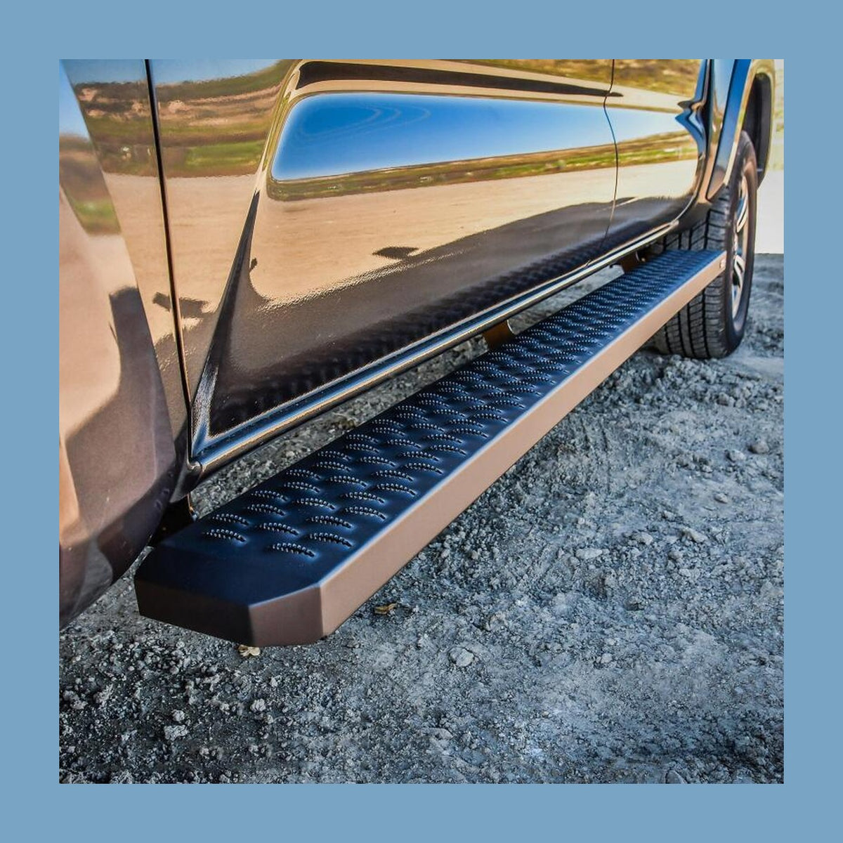Westin Westin Grate Steps Running Boards 79 in - Textured Black, installed