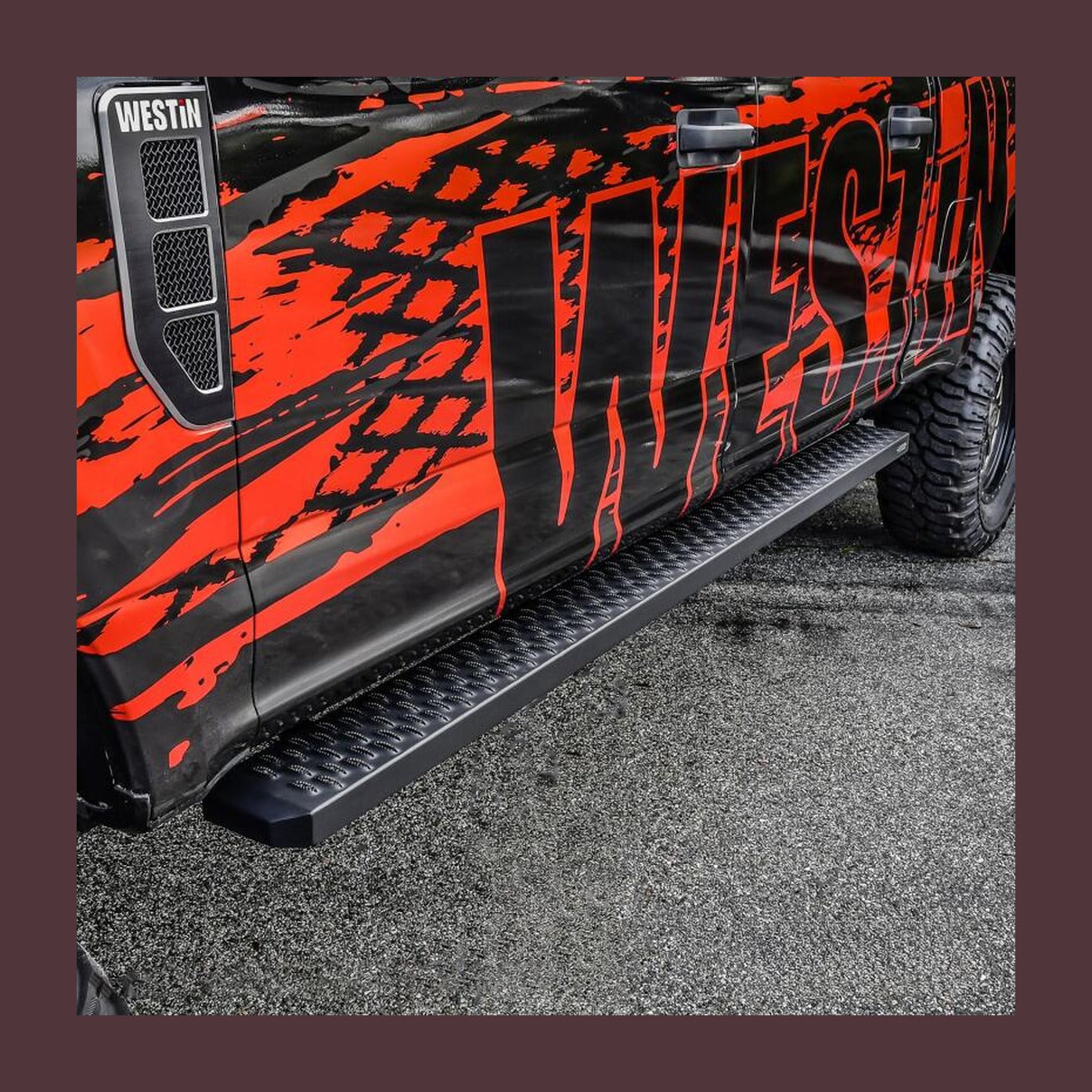 Westin Westin Grate Steps Running Boards 90 in - Textured Black, installed