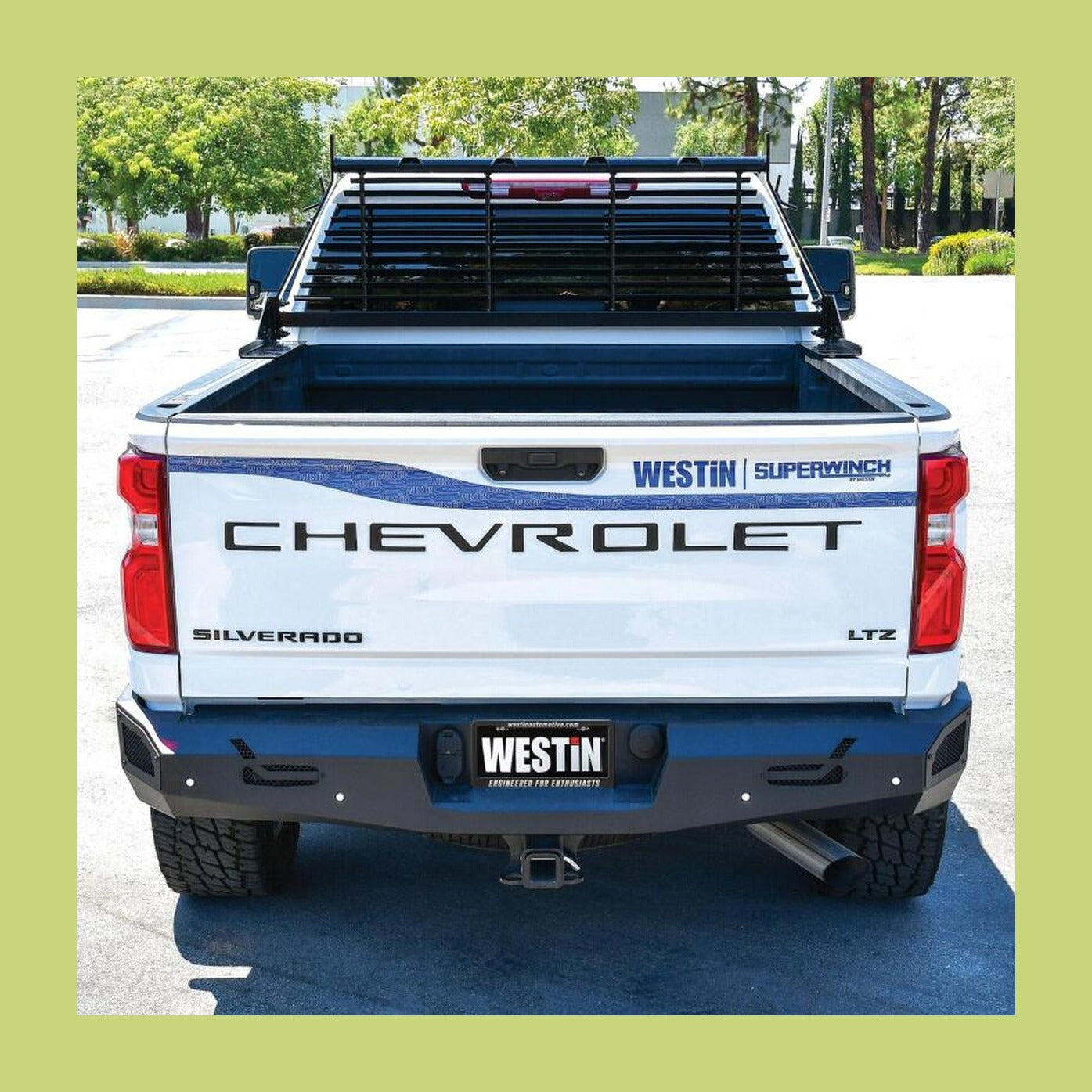 Westin Westin 1999-2018 Chevrolet/Ford/GMC/Toyota Silverado/Sierra 1500/2500/3500 HD Headache Rack - Black, installed