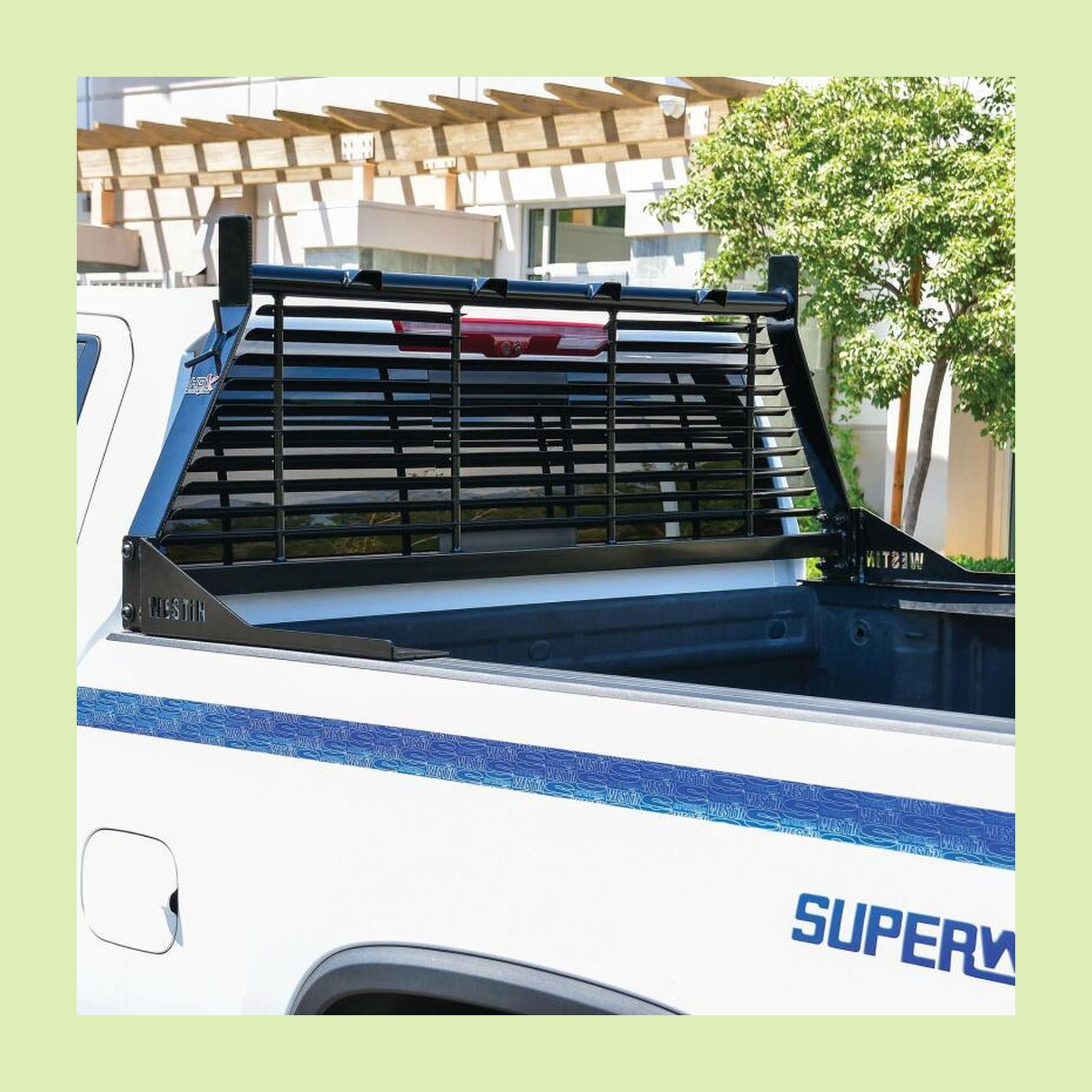 Westin Westin 1999-2018 Chevrolet/Ford/GMC/Toyota Silverado/Sierra 1500/2500/3500 HD Headache Rack - Black, installed