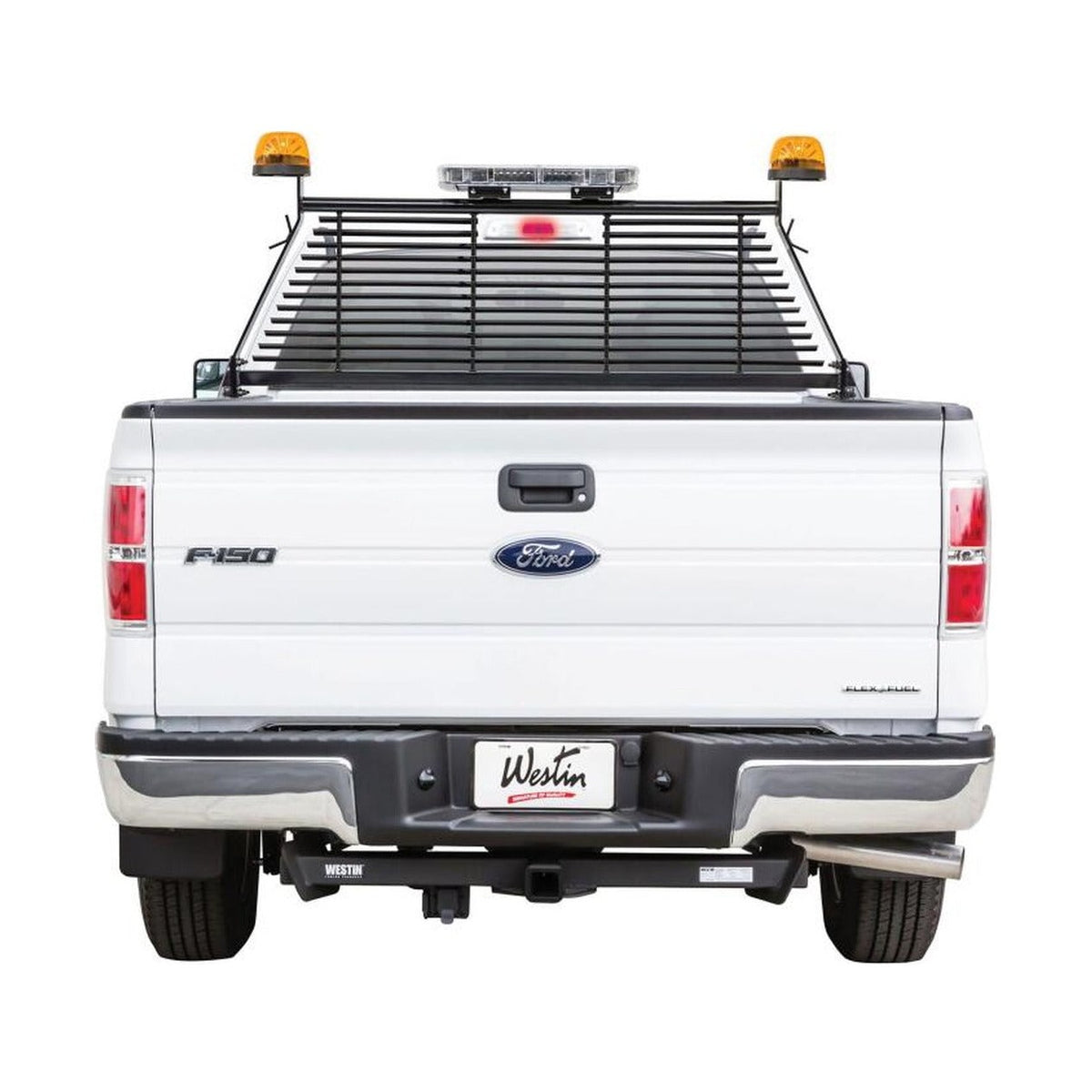 Westin Westin 1999-2018 Chevrolet/Ford/GMC/Toyota Silverado/Sierra 1500/2500/3500 HD Headache Rack - Black, installed