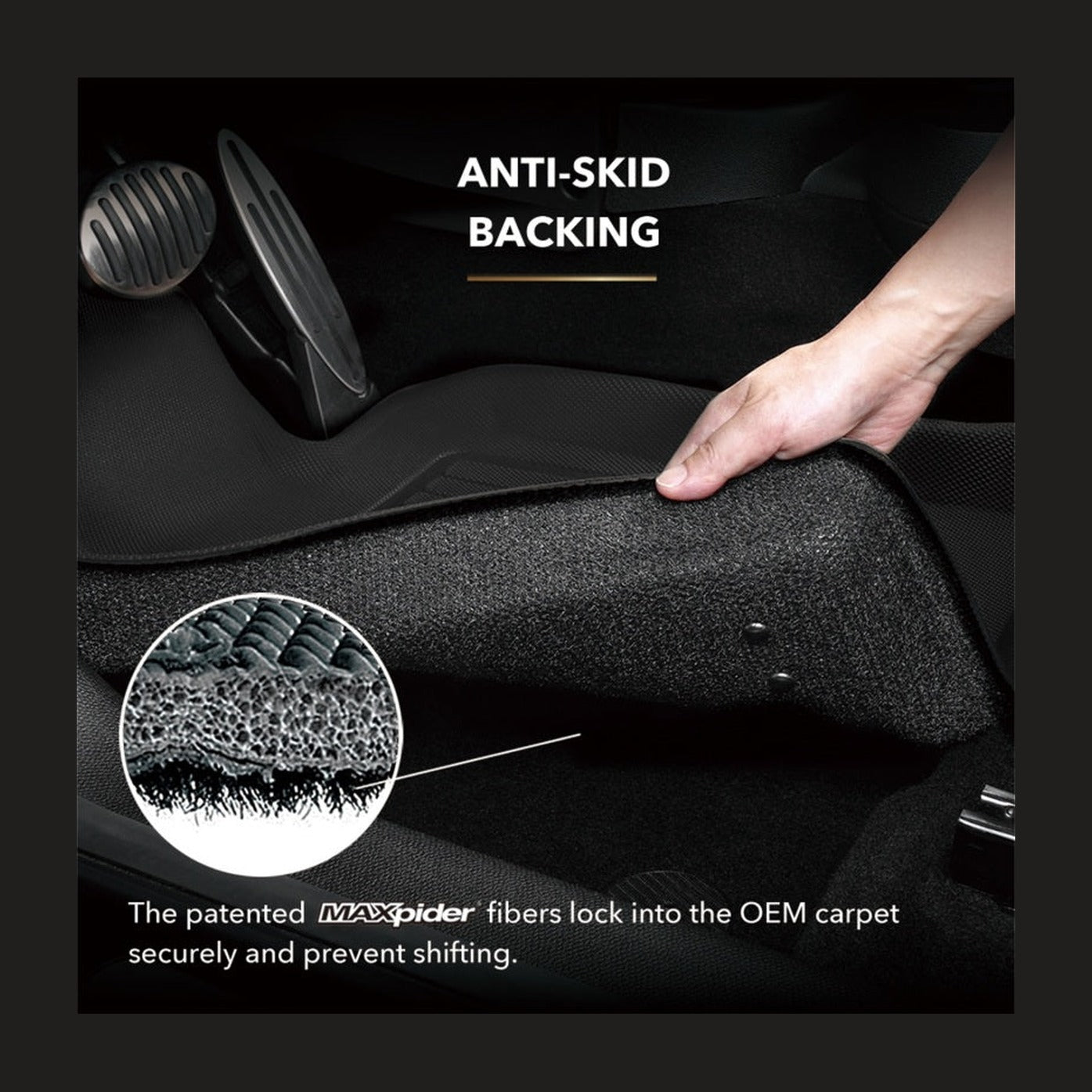 3D MAXpider 3D MAXpider 2015-2020 Ford Mustang Kagu 2nd Row Floormats - Black, installed