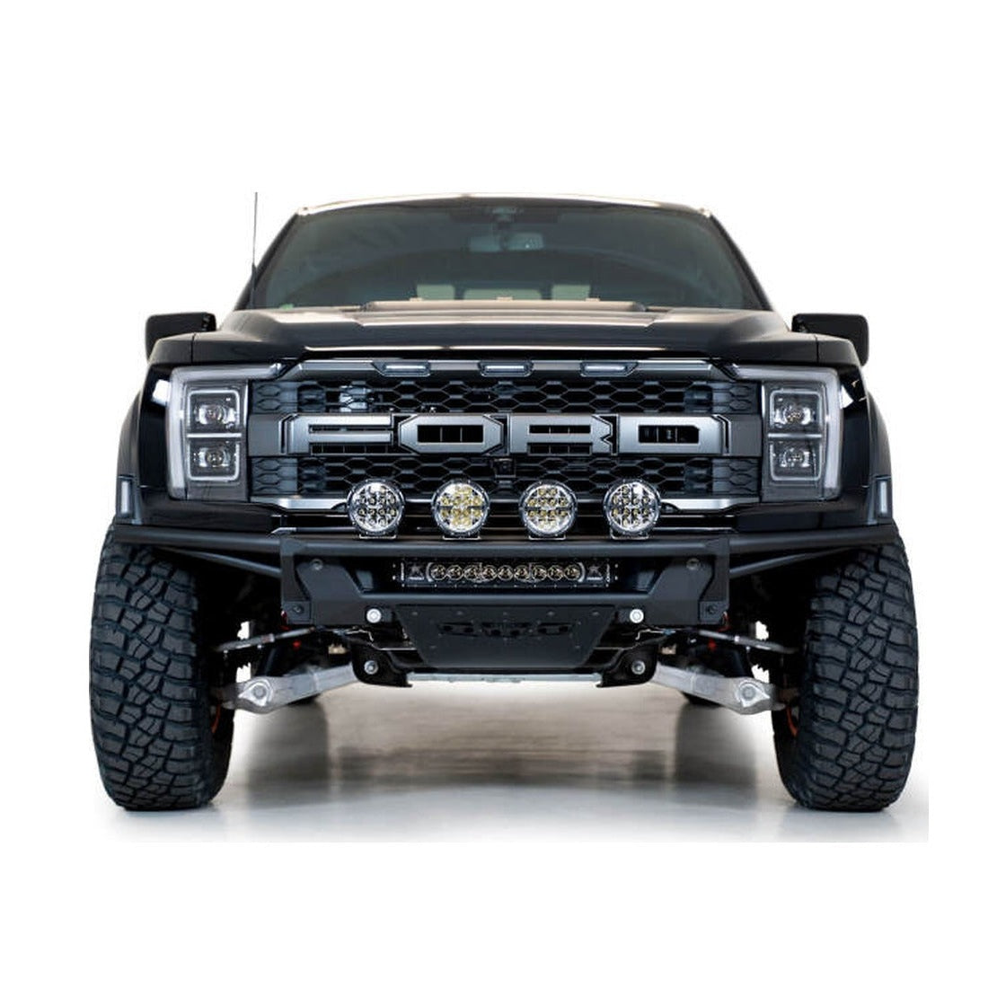 Addictive Desert Designs Addictive Desert Designs 21-22 Ford Raptor PRO Bolt-On Add-On Light Hoop (Req F218102070103), installed