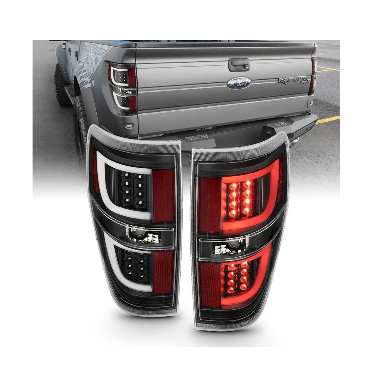 ANZO ANZO 2009-2013 Ford F-150 LED Taillights Black