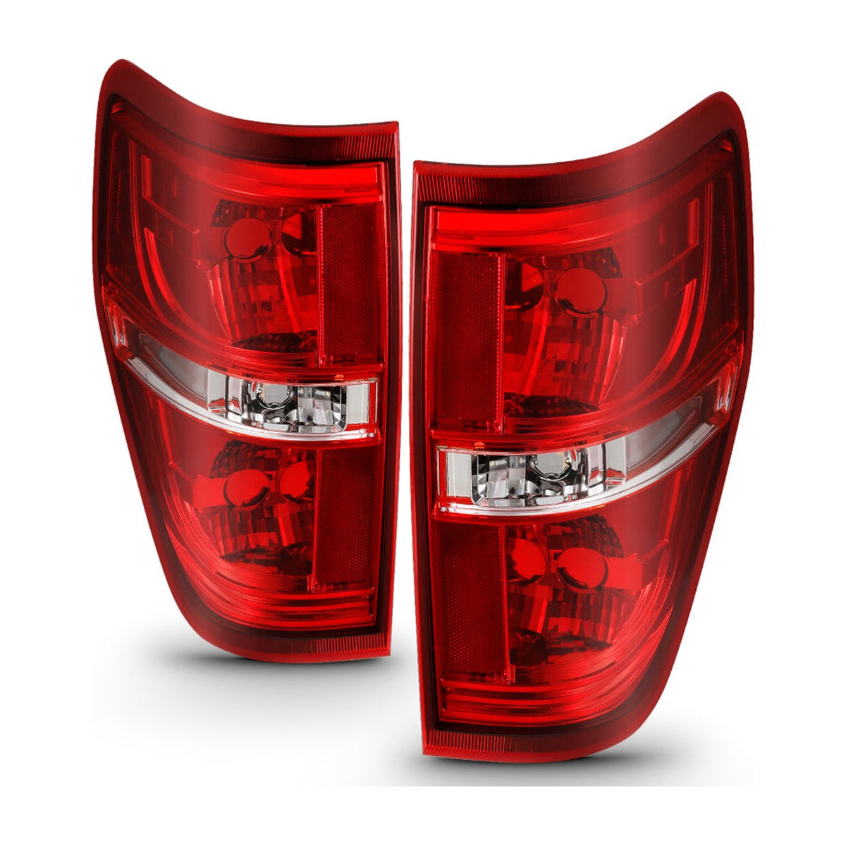 ANZO ANZO 2009-2014 Ford F-150 Euro Taillight Red/Clear (W/O Bulb)