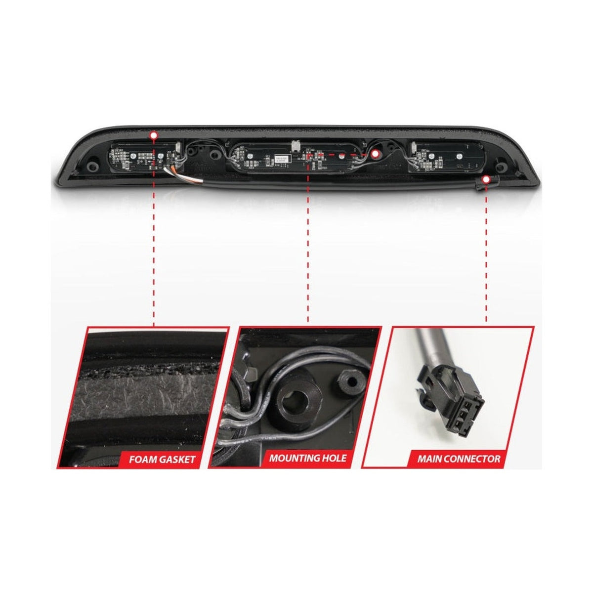 ANZO ANZO 15-20 Ford F-150 - F-450 LED Third Brake Light - Black Housing/Smoke Lens