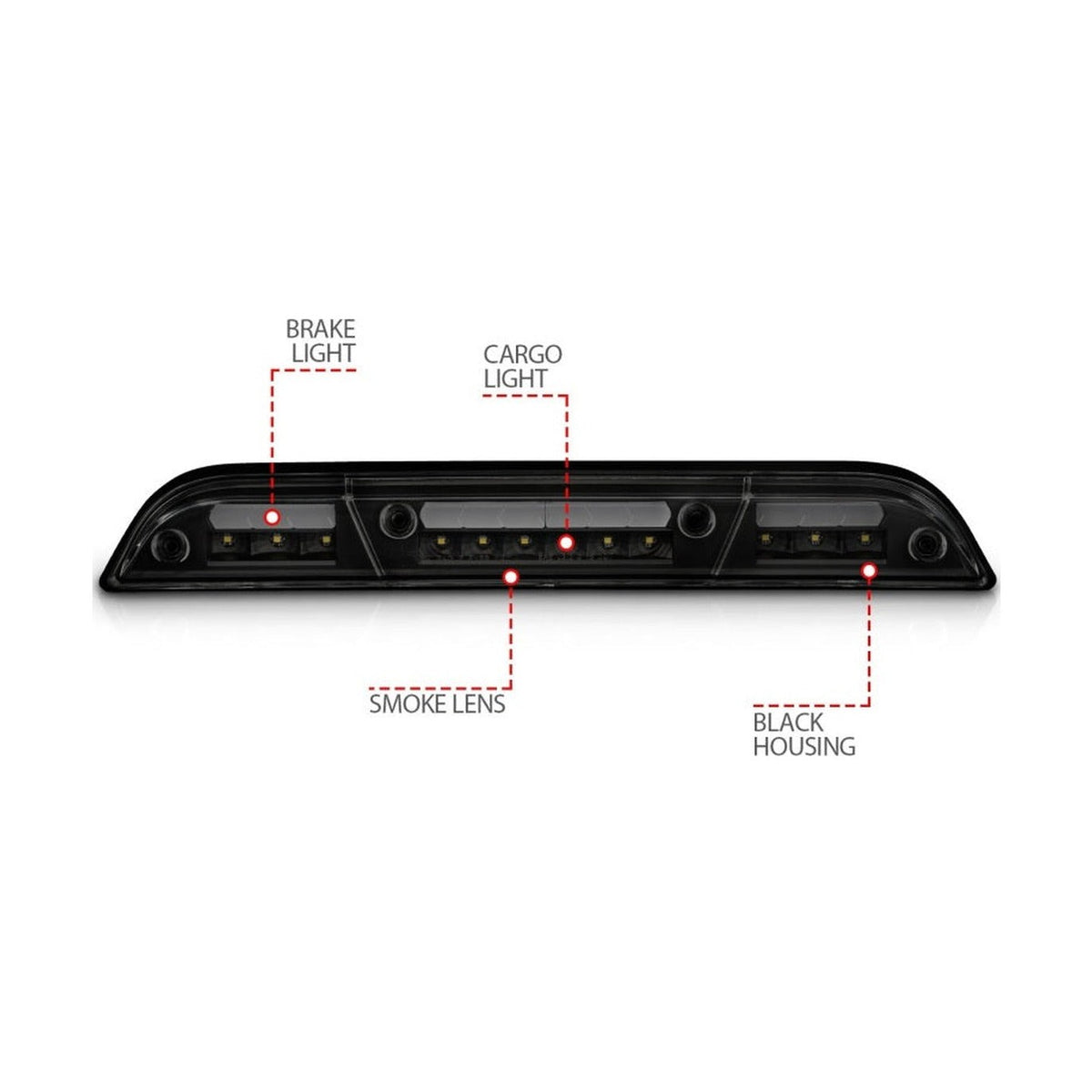 ANZO ANZO 15-20 Ford F-150 - F-450 LED Third Brake Light - Black Housing/Smoke Lens