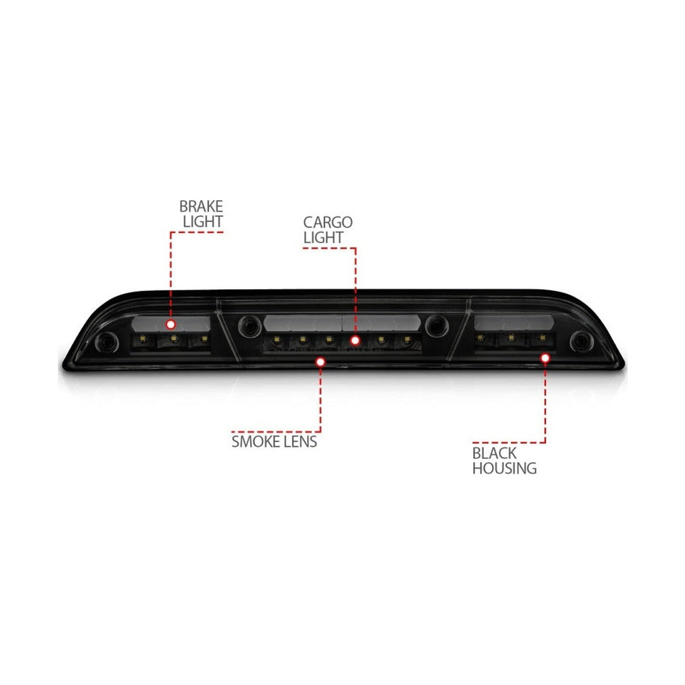 ANZO ANZO 15-20 Ford F-150 - F-450 LED Third Brake Light - Black Housing/Smoke Lens