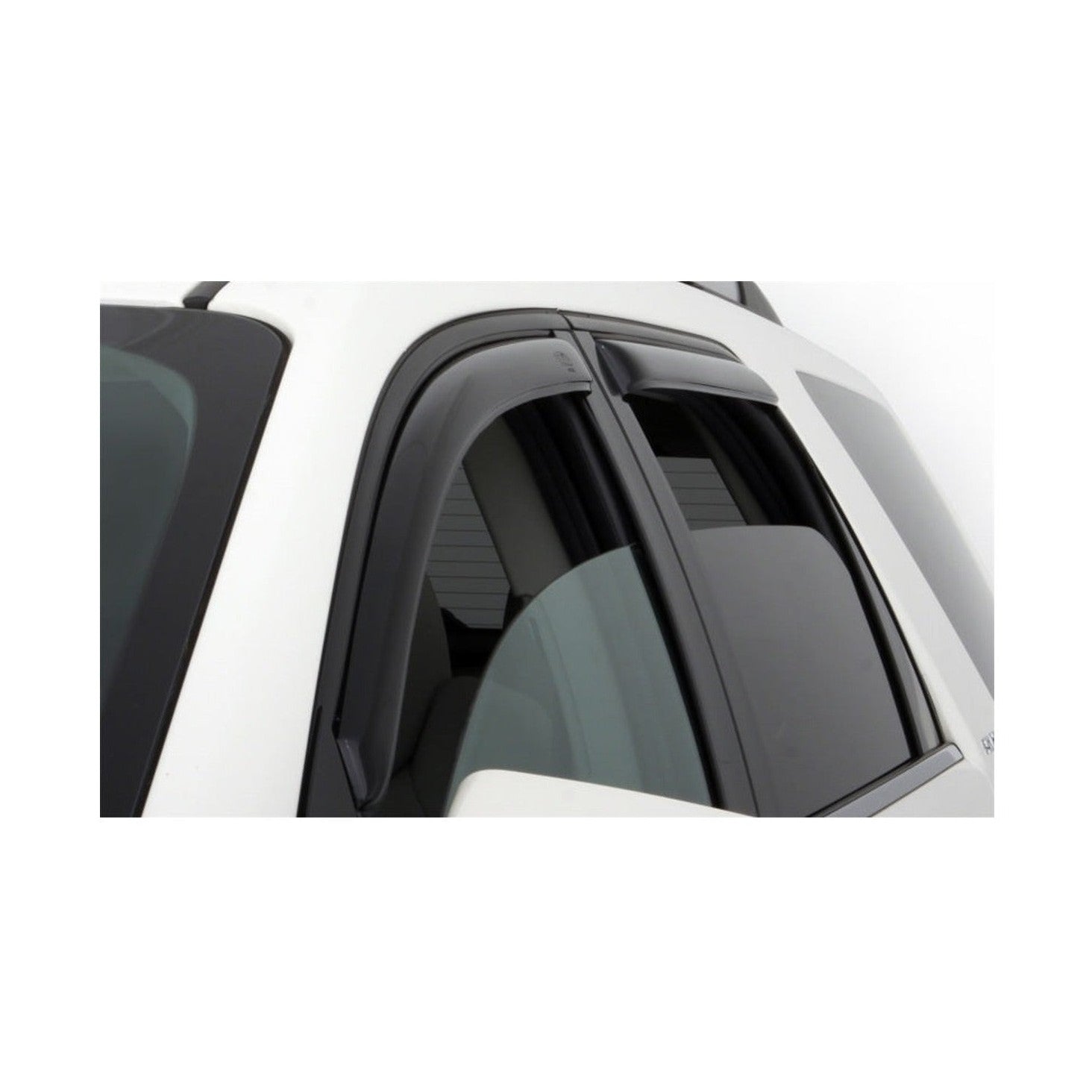 AVS AVS 09-14 Ford F-150 Supercrew Ventvisor In-Channel Front & Rear Window Deflectors 4pc - Smoke, installed