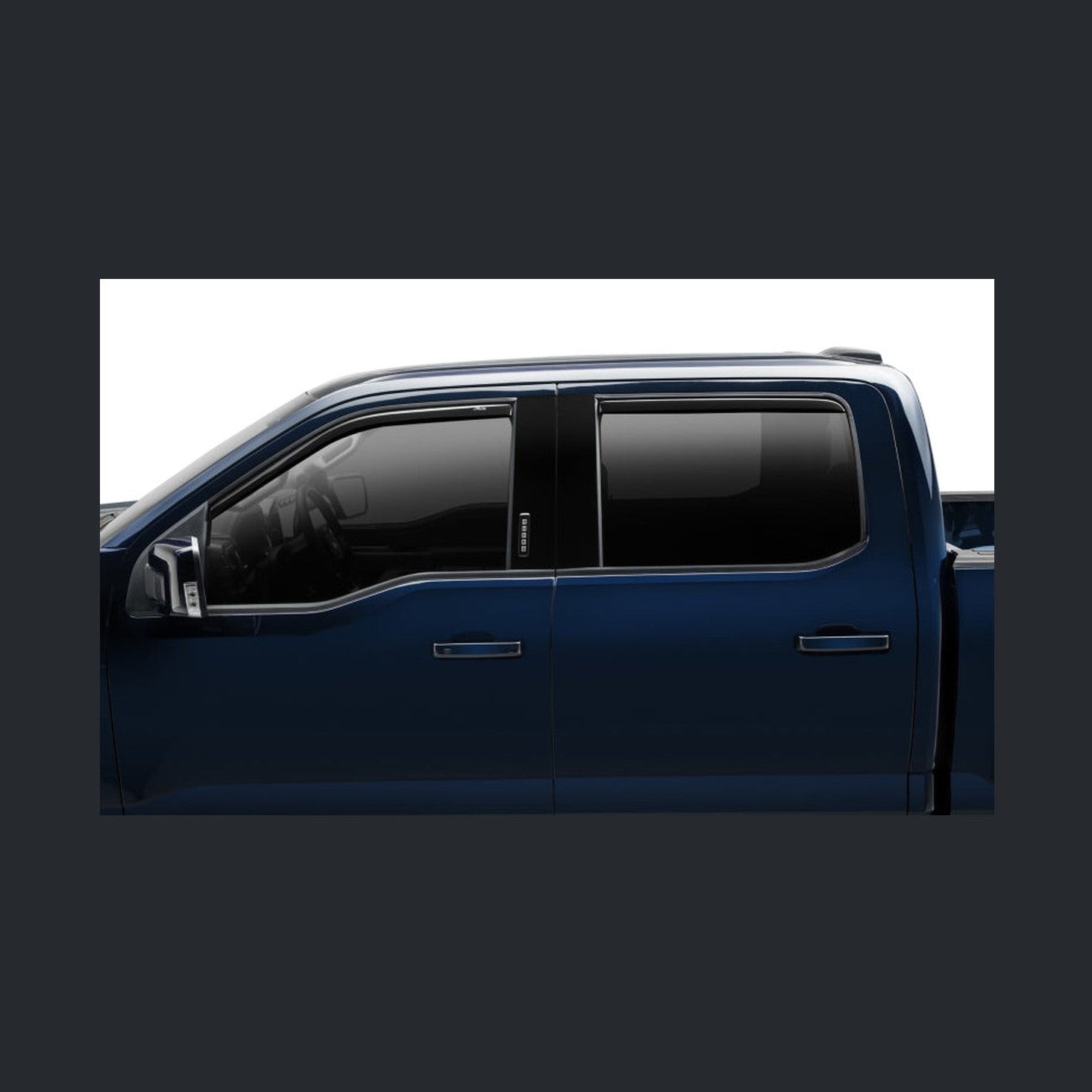 AVS AVS 15-18 Ford F-150 Supercrew Ventvisor In-Channel Front & Rear Window Deflectors 4pc - Smoke
