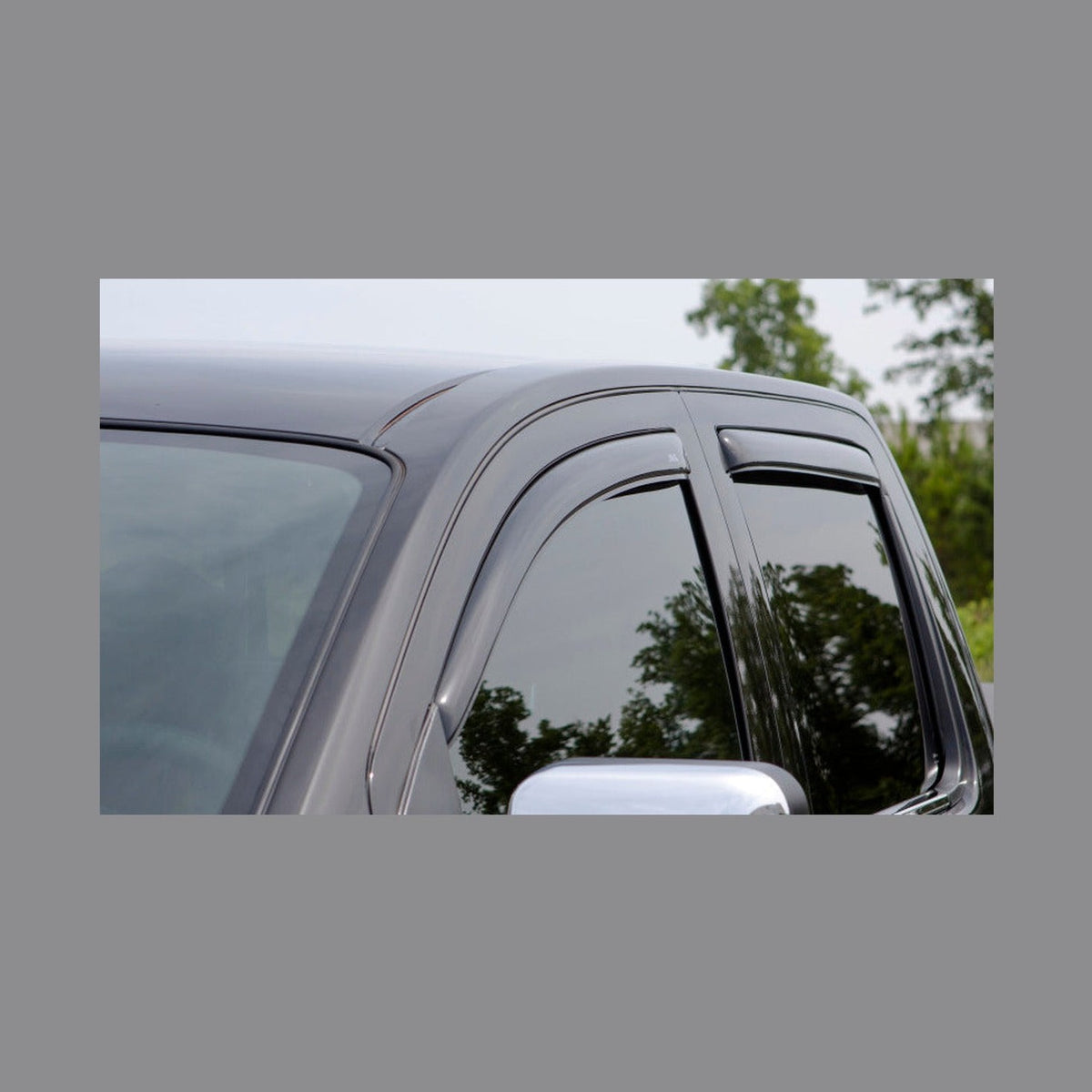AVS AVS 15-18 Ford F-150 Supercrew Ventvisor In-Channel Front & Rear Window Deflectors 4pc - Smoke, installed