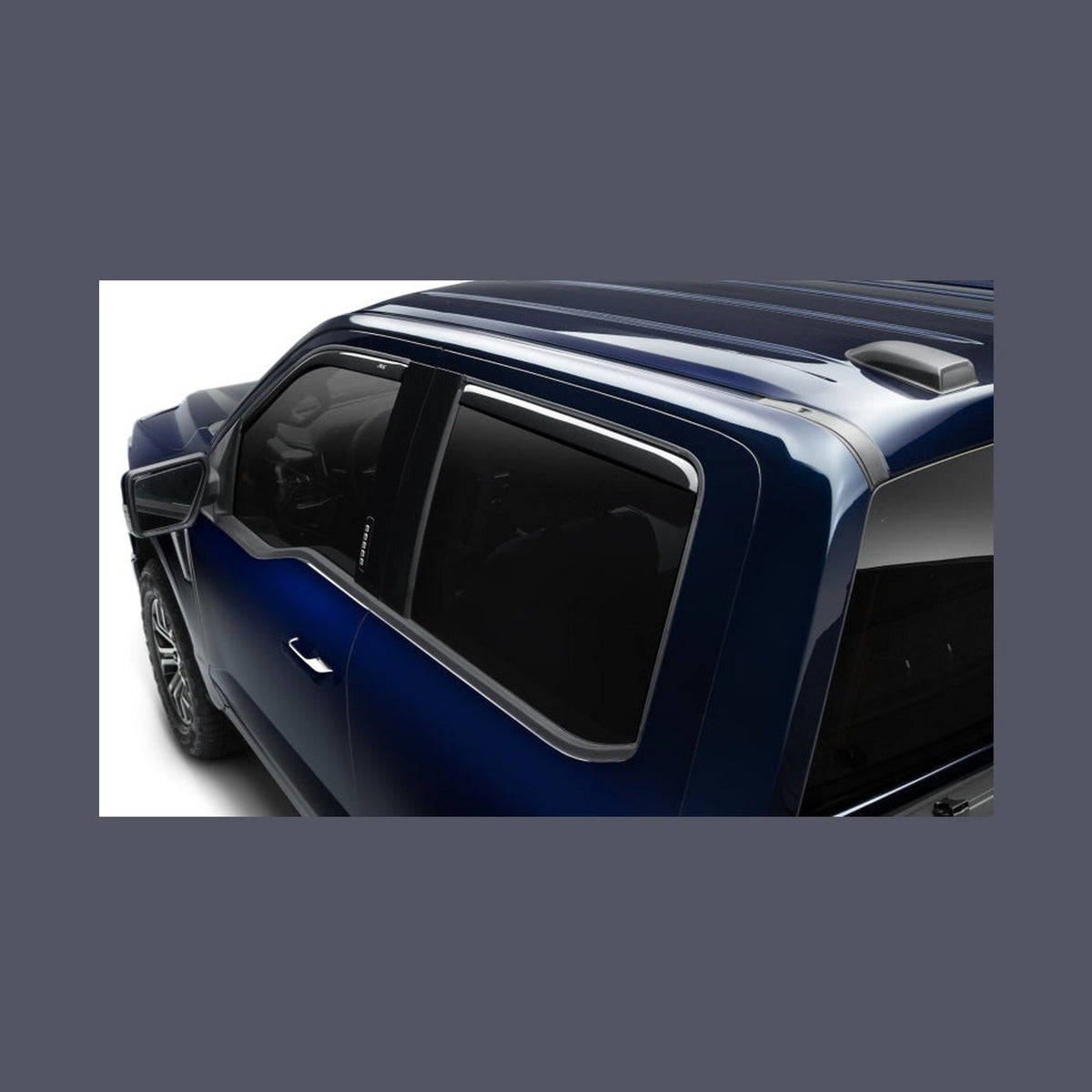 AVS AVS 15-18 Ford F-150 Supercrew Ventvisor In-Channel Front & Rear Window Deflectors 4pc - Smoke, installed