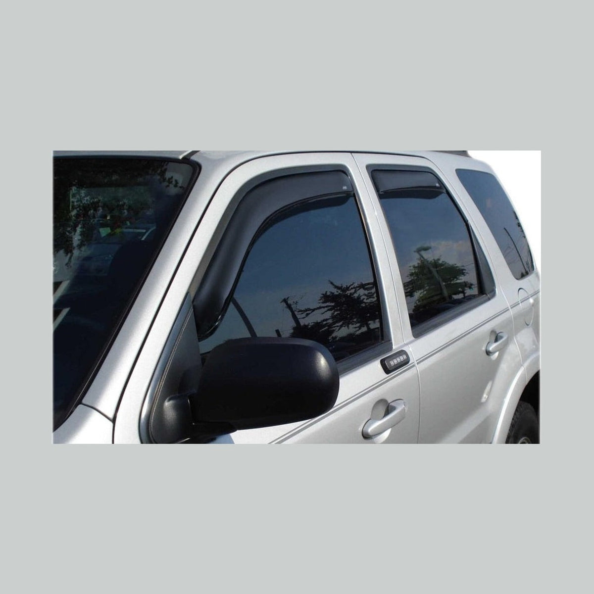AVS AVS 15-18 Ford F-150 Supercrew Ventvisor In-Channel Front & Rear Window Deflectors 4pc - Smoke, installed