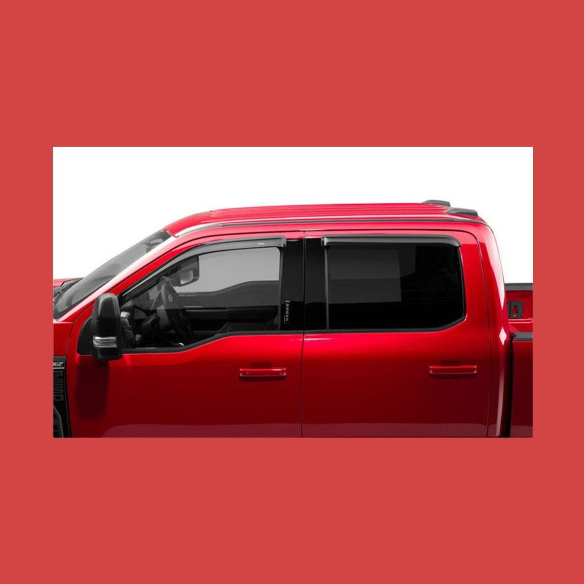 AVS AVS 15-18 Ford F-150 Supercrew Ventvisor Outside Mount Window Deflectors 4pc - Smoke, installed