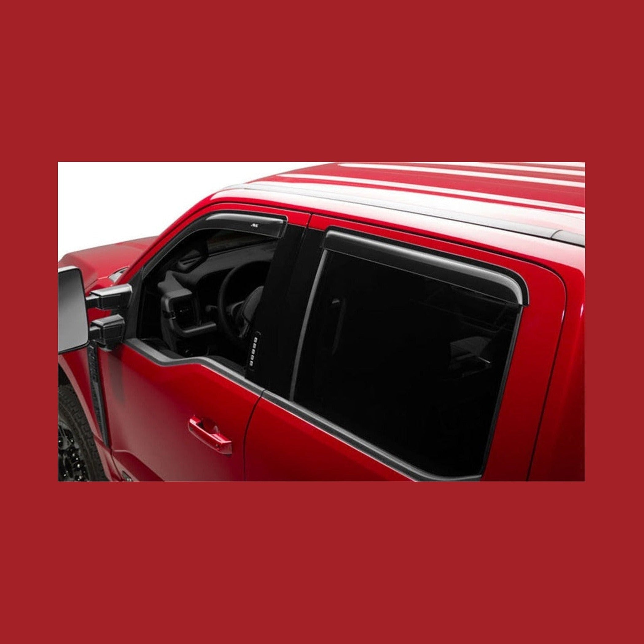 AVS AVS 15-18 Ford F-150 Supercrew Ventvisor Outside Mount Window Deflectors 4pc - Smoke, installed